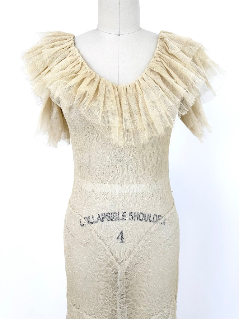 Handmade Lace Ruffle Dress