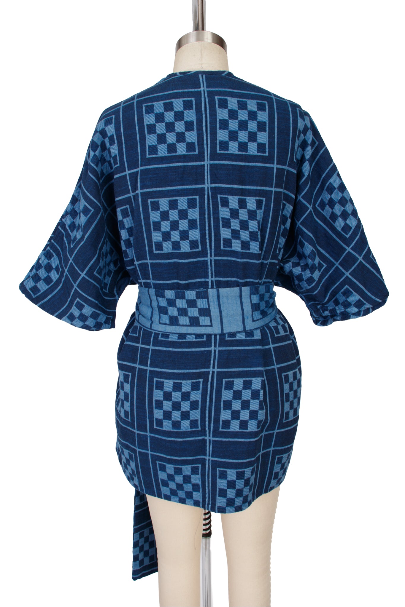 Ace & Jig Indigo Checker Belted Kimono