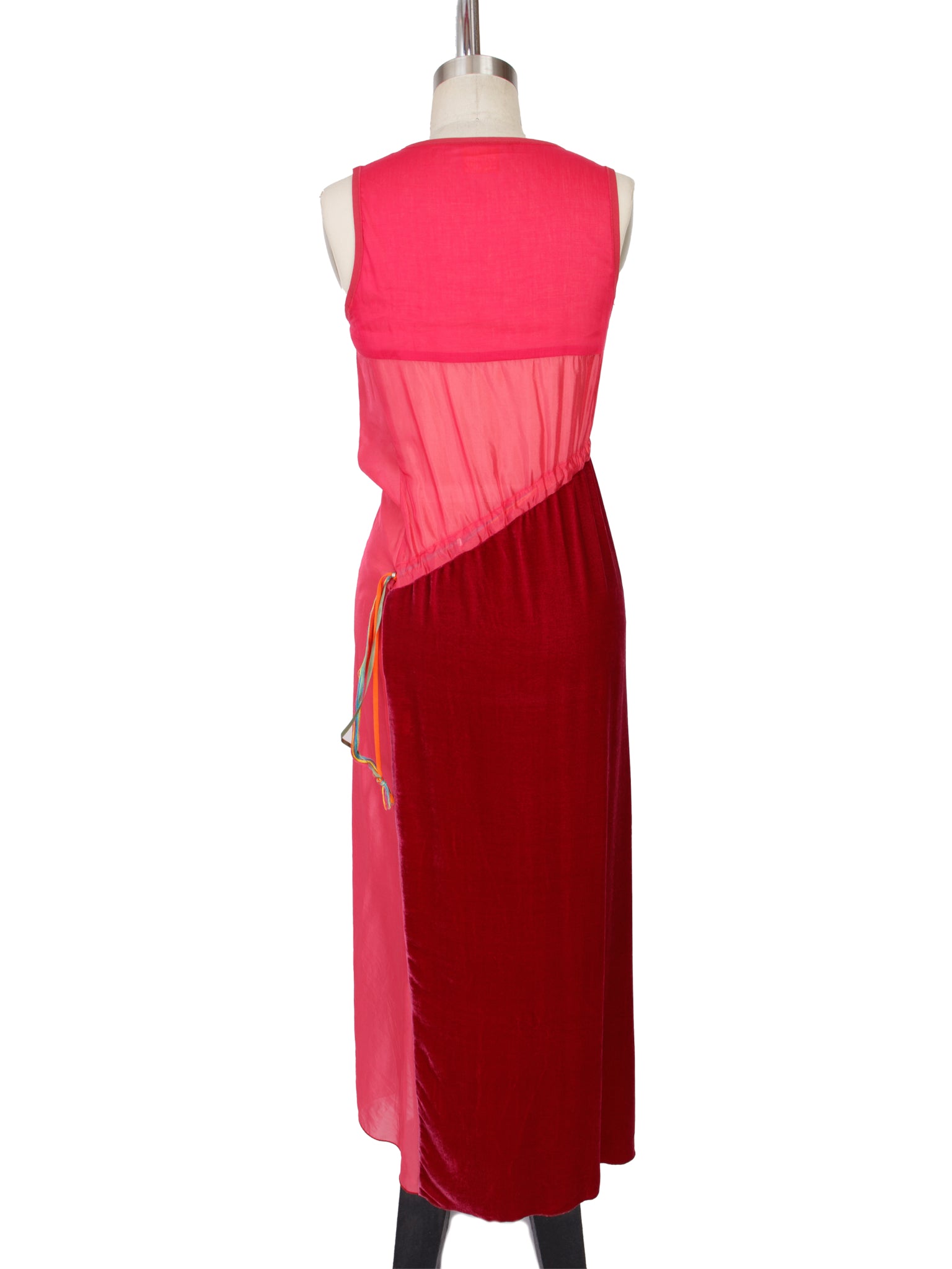 Marithe Francois Girbaud Velvet & Organza Embroidered Dress