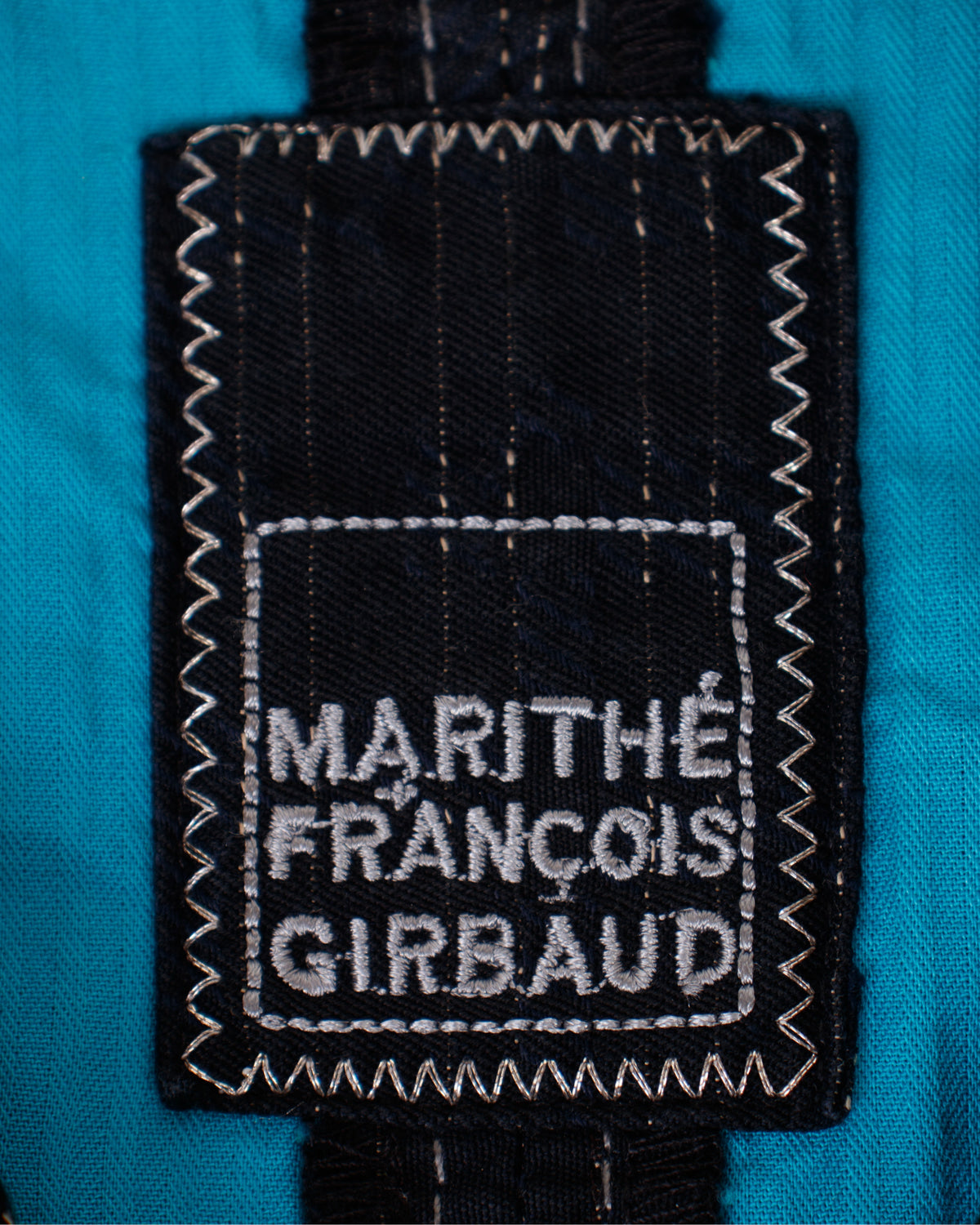 Marithe Francoise Girbaud Pinstripe & Denim Patchwork Jacket