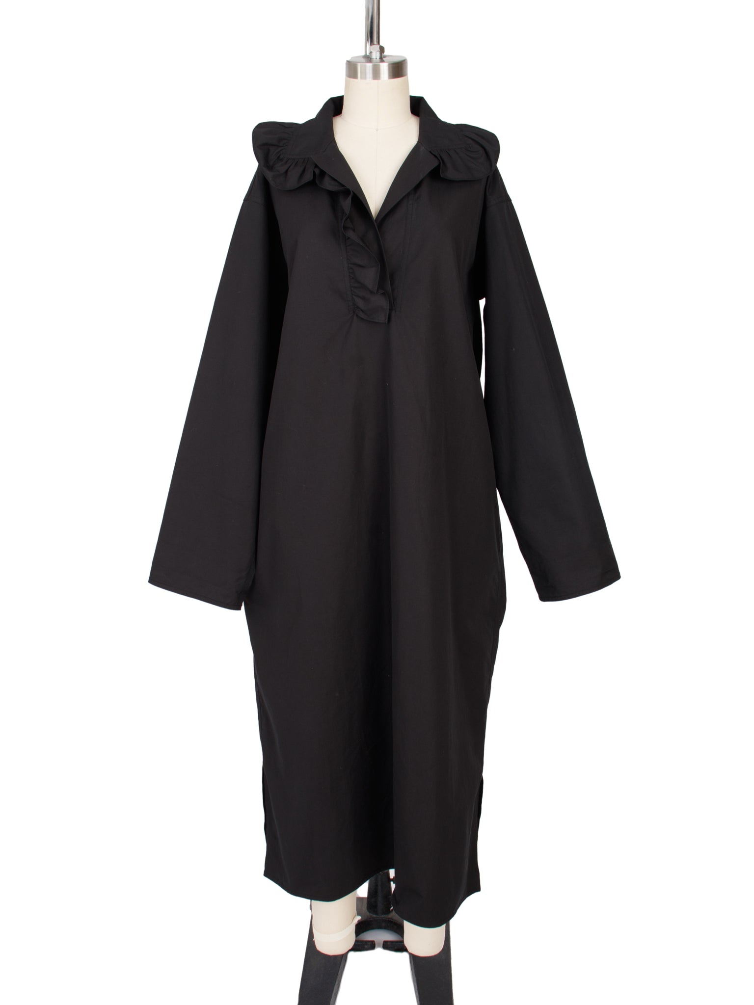 Sofie D'Hoore Poplin Cotton Ruffle Trim Dress