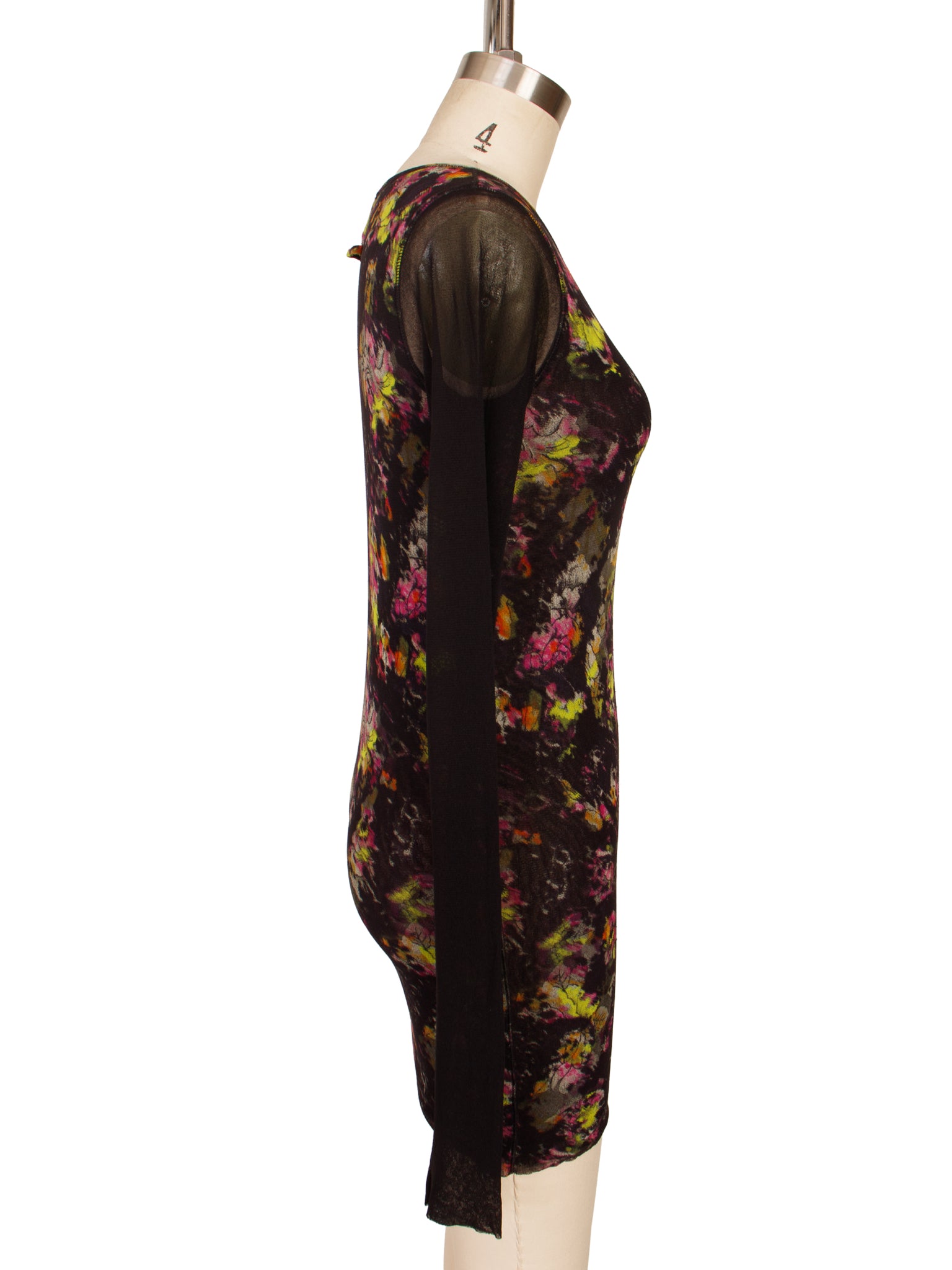Jean Paul Gaultier Mesh Abstract Print Top