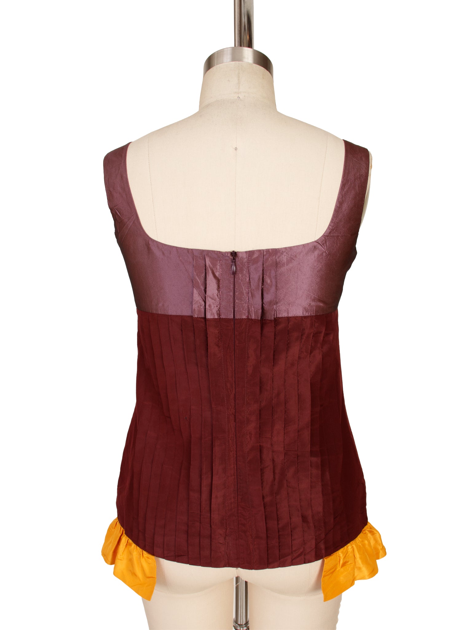 SS 2008 Miu Miu Silk Taffeta Pleated Top