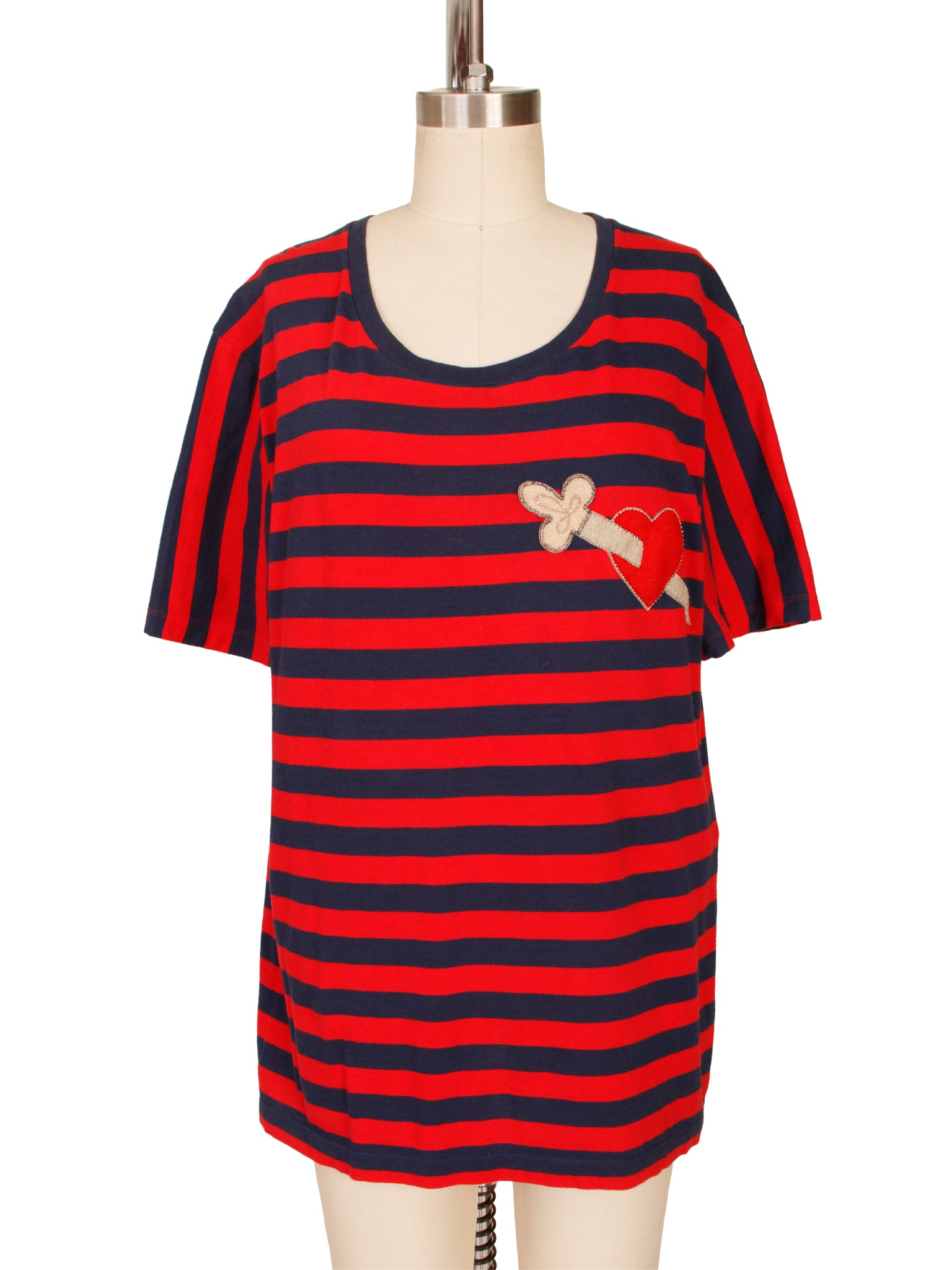 2017 Gucci Striped Heart Dagger Tee