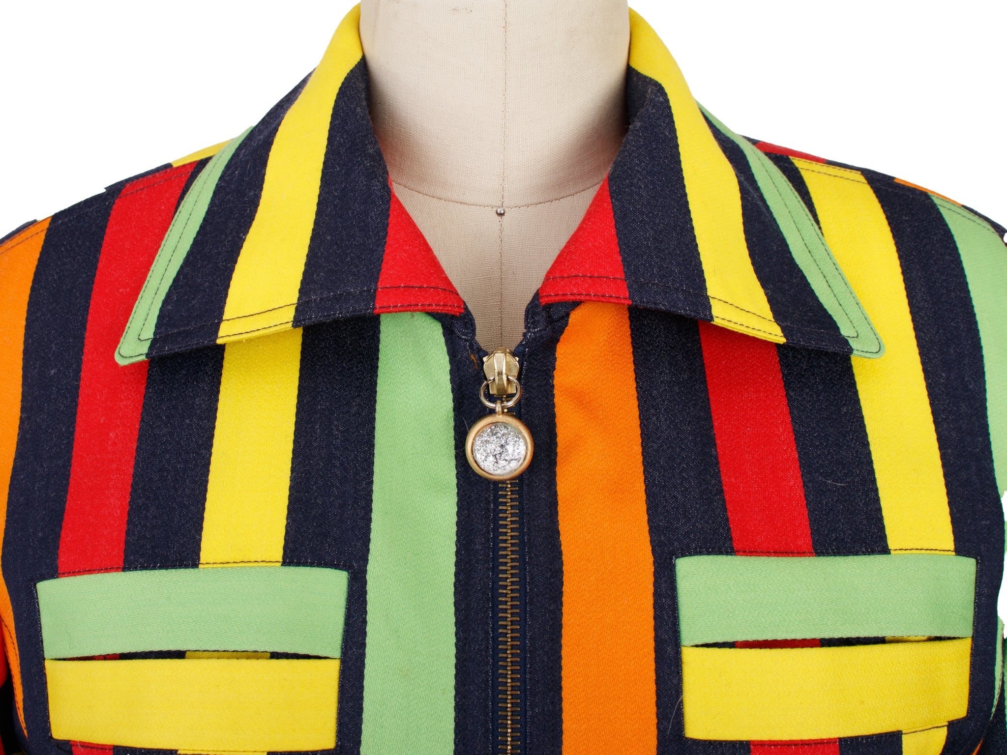 Emanuel Ungaro Wool-Blend Rainbow Stripe Jacket