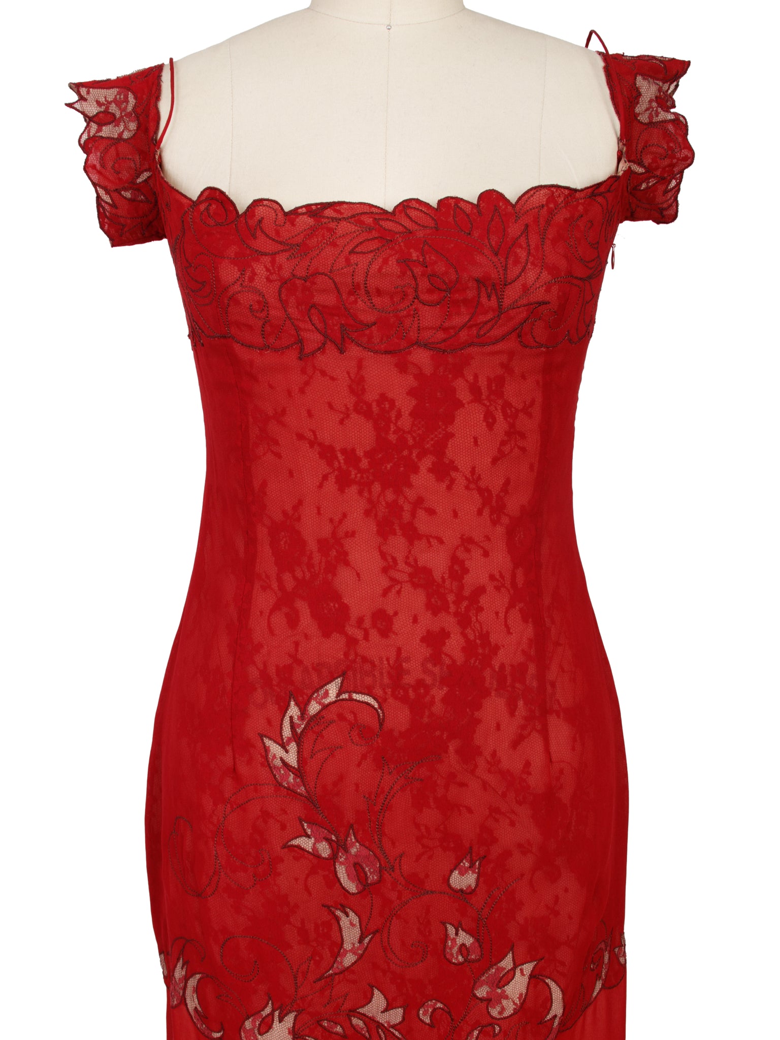 Richard Tyler Couture Silk Lace Dress Set