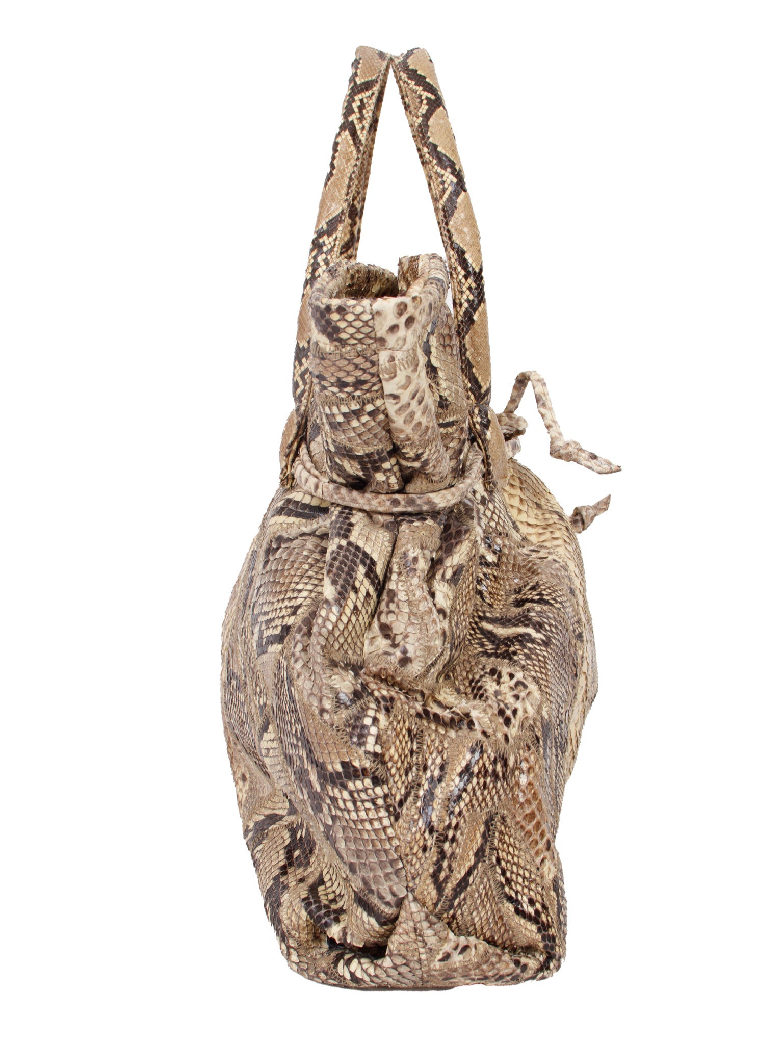 1970s Patchwork Python  Drawstring Tote