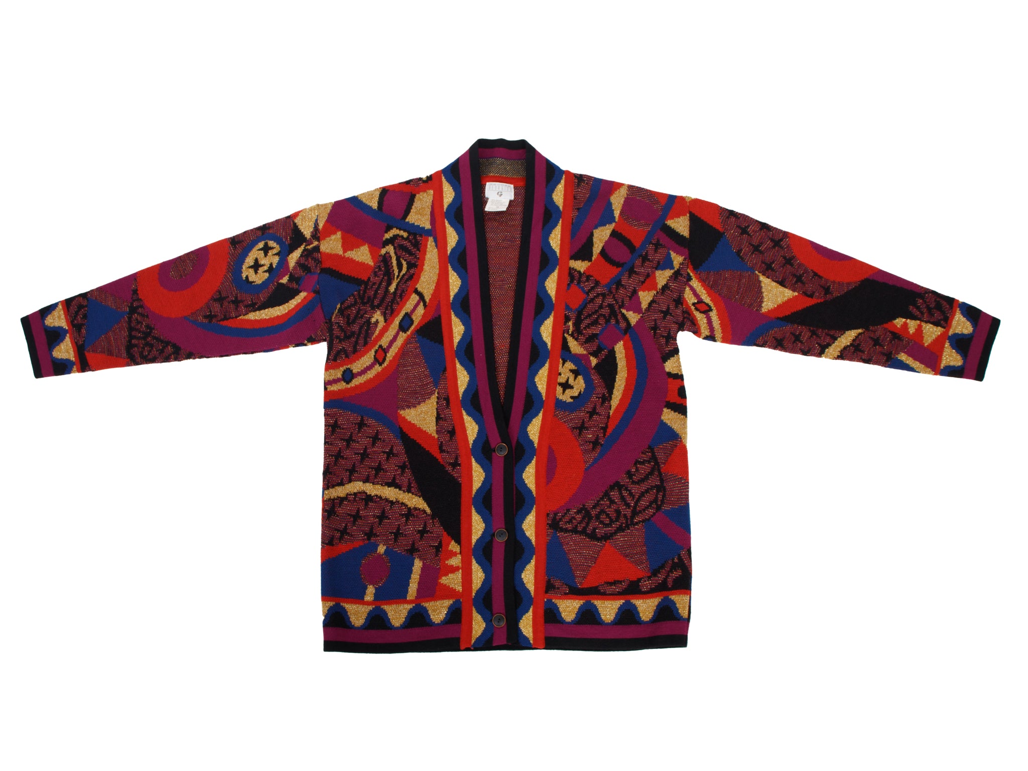 1980's George Georgiou Wool-Blend Metallic Cardigan