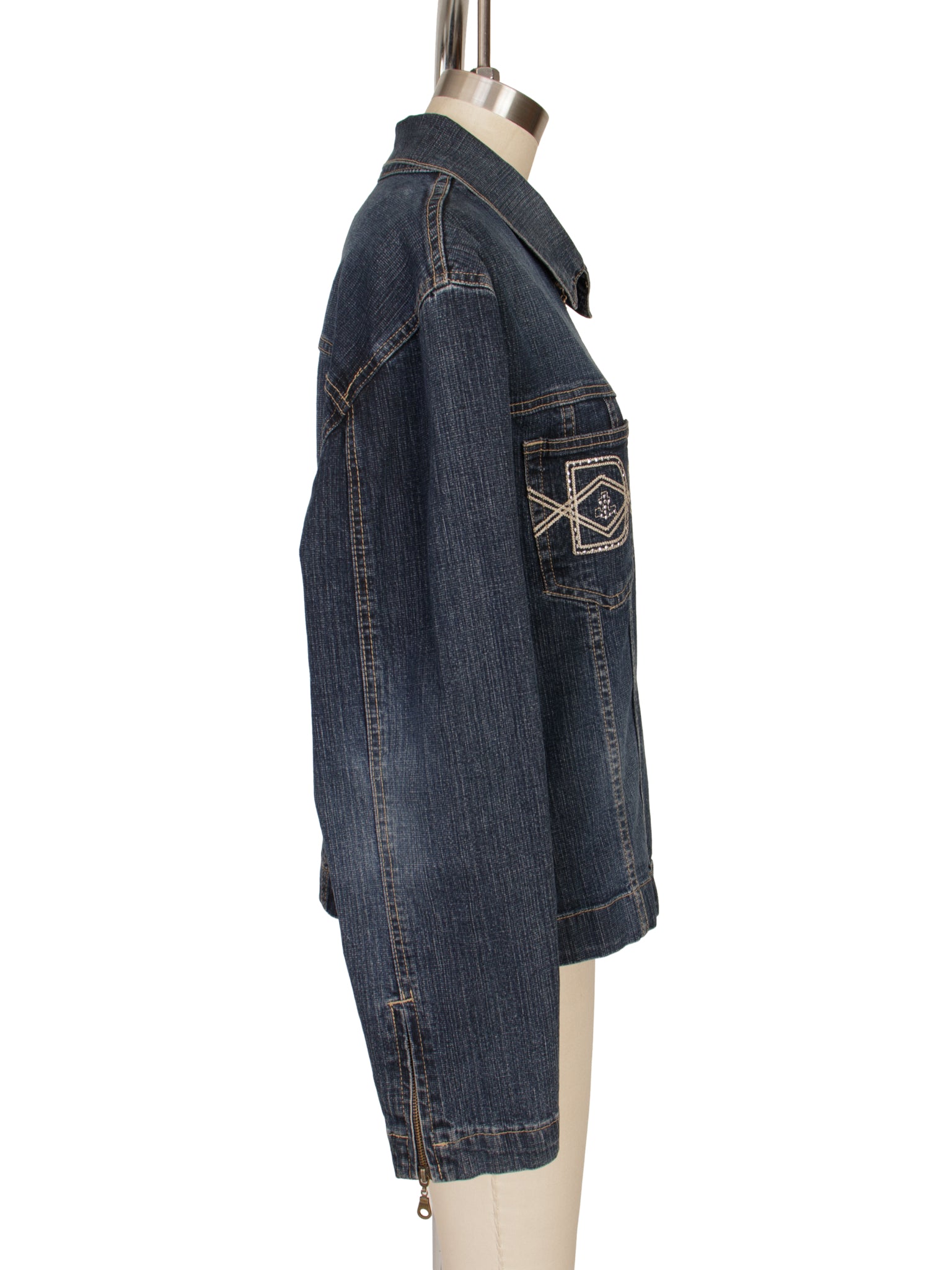 D&G Logo Embellished Denim Jacket