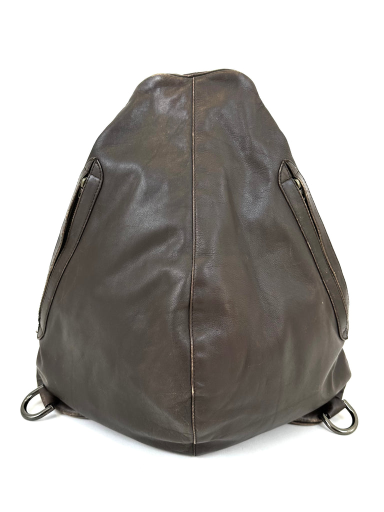 Issey Miyake Leather Pyramid Backpack
