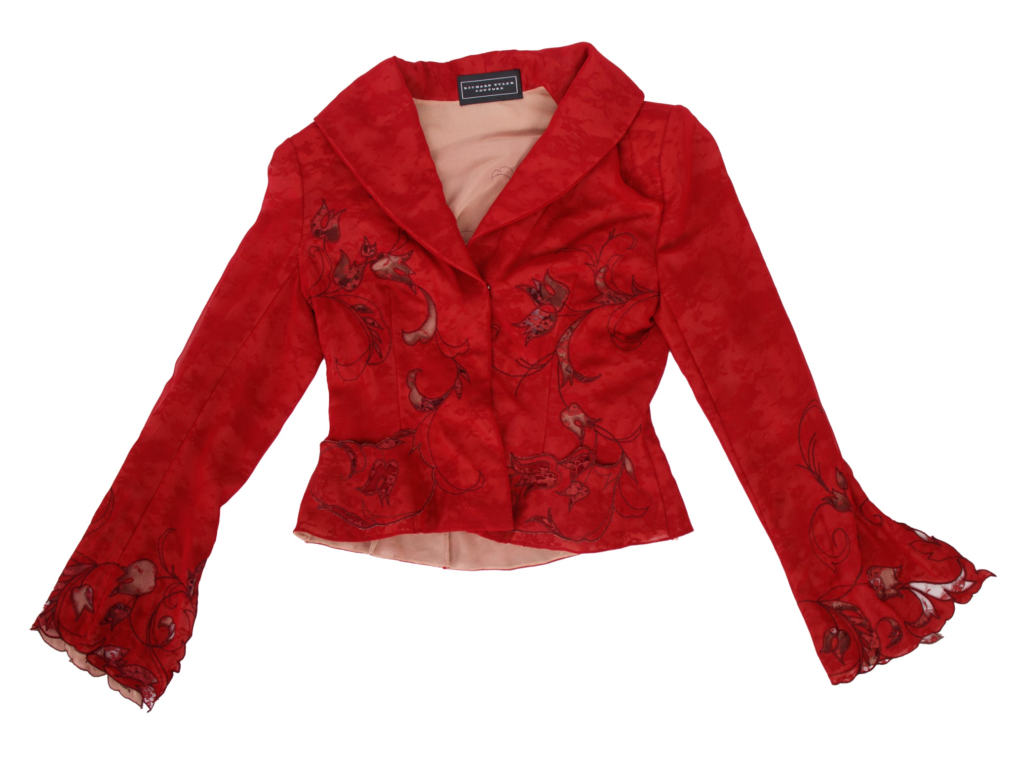 Richard Tyler Couture Silk Lace Dress Set