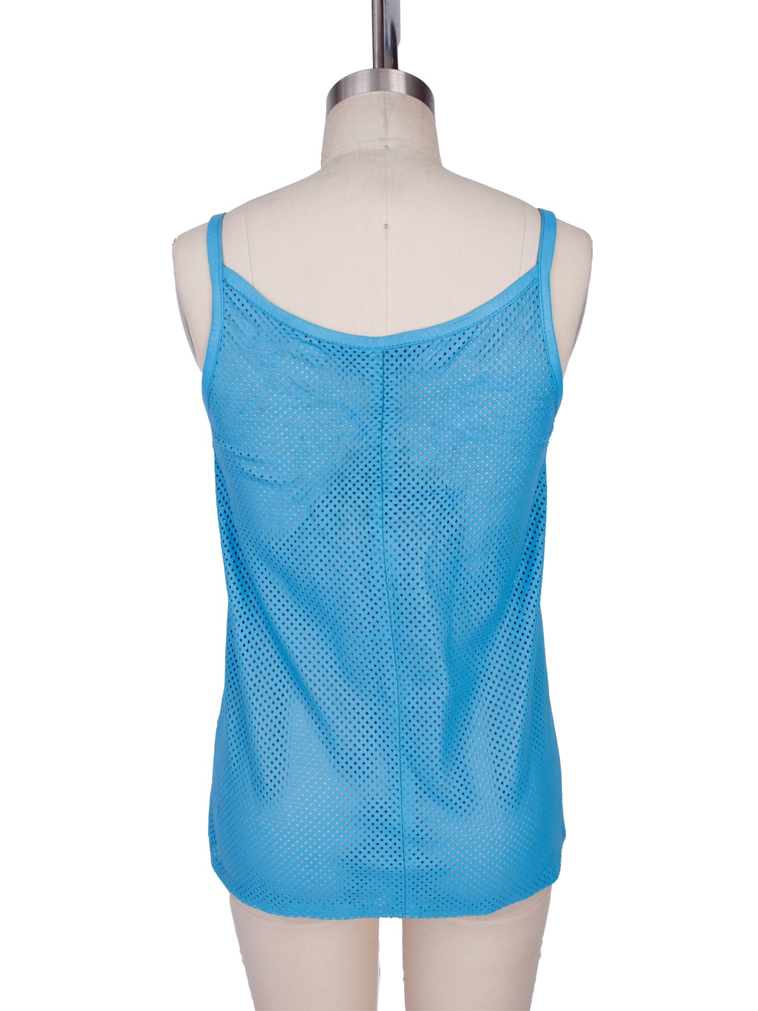 Lillie Rubin Perforated Leather Cami & Shirt Set