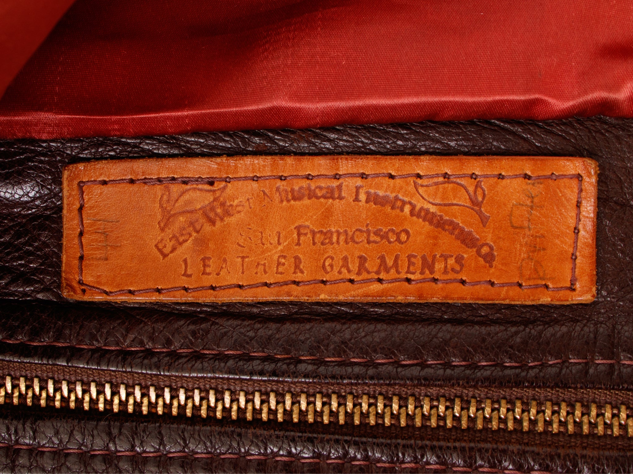 1970's East West Musical Instruments Co. Leather Jacket