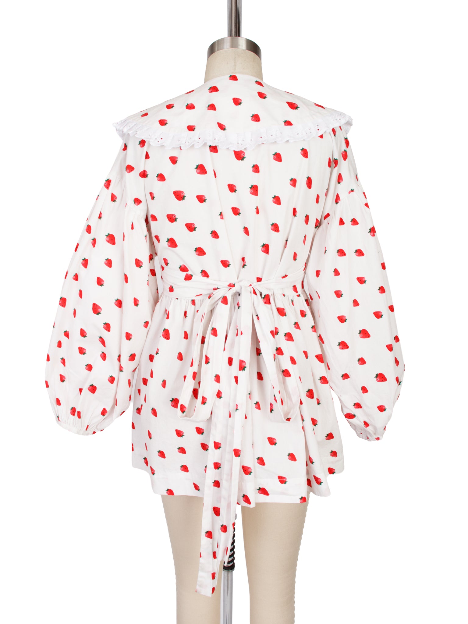 Sabrina Sommer Strawberry Print Wrap Blouse