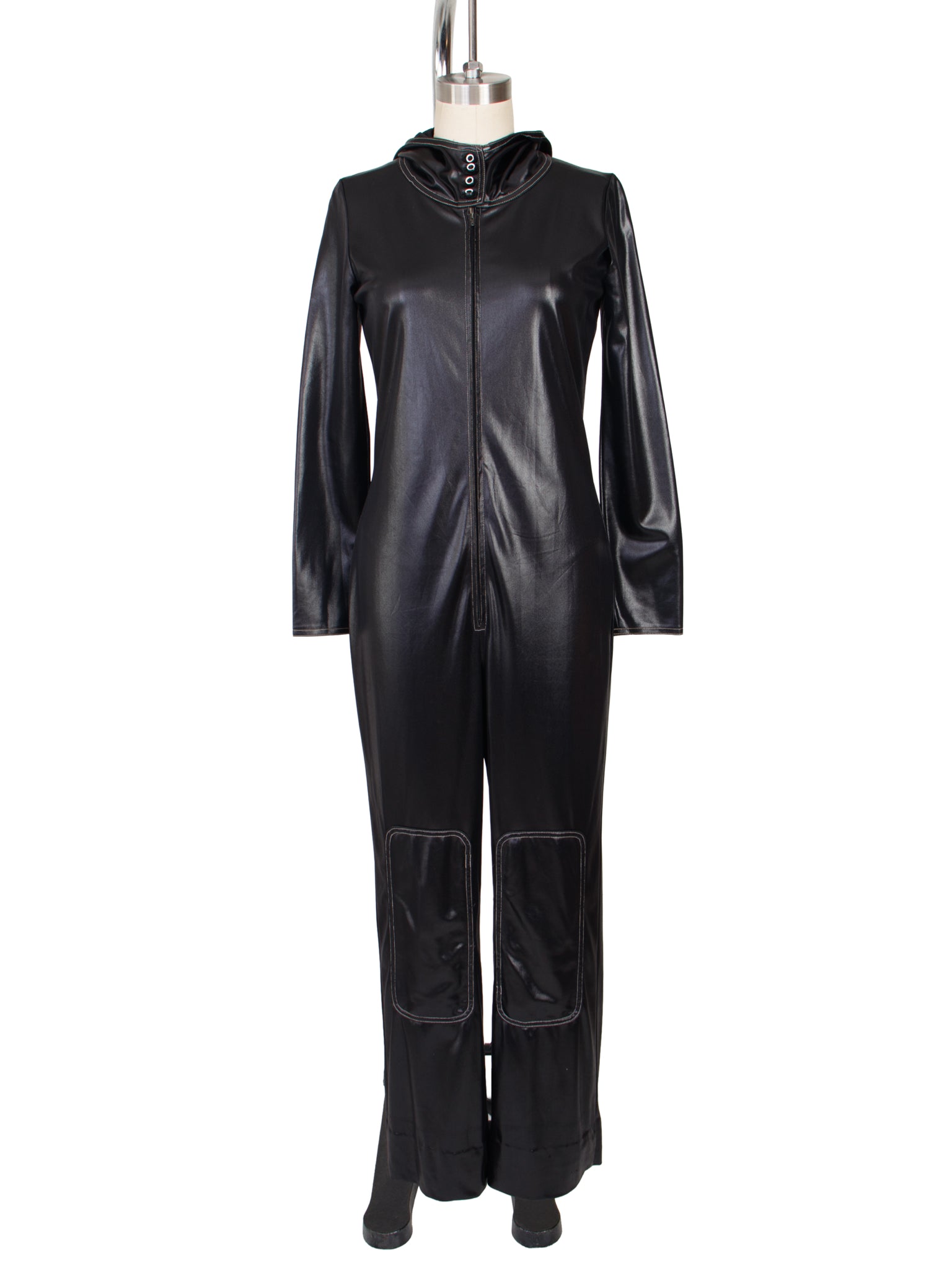 1990s Ellen Tracy Hooded Zip Jumpsuit