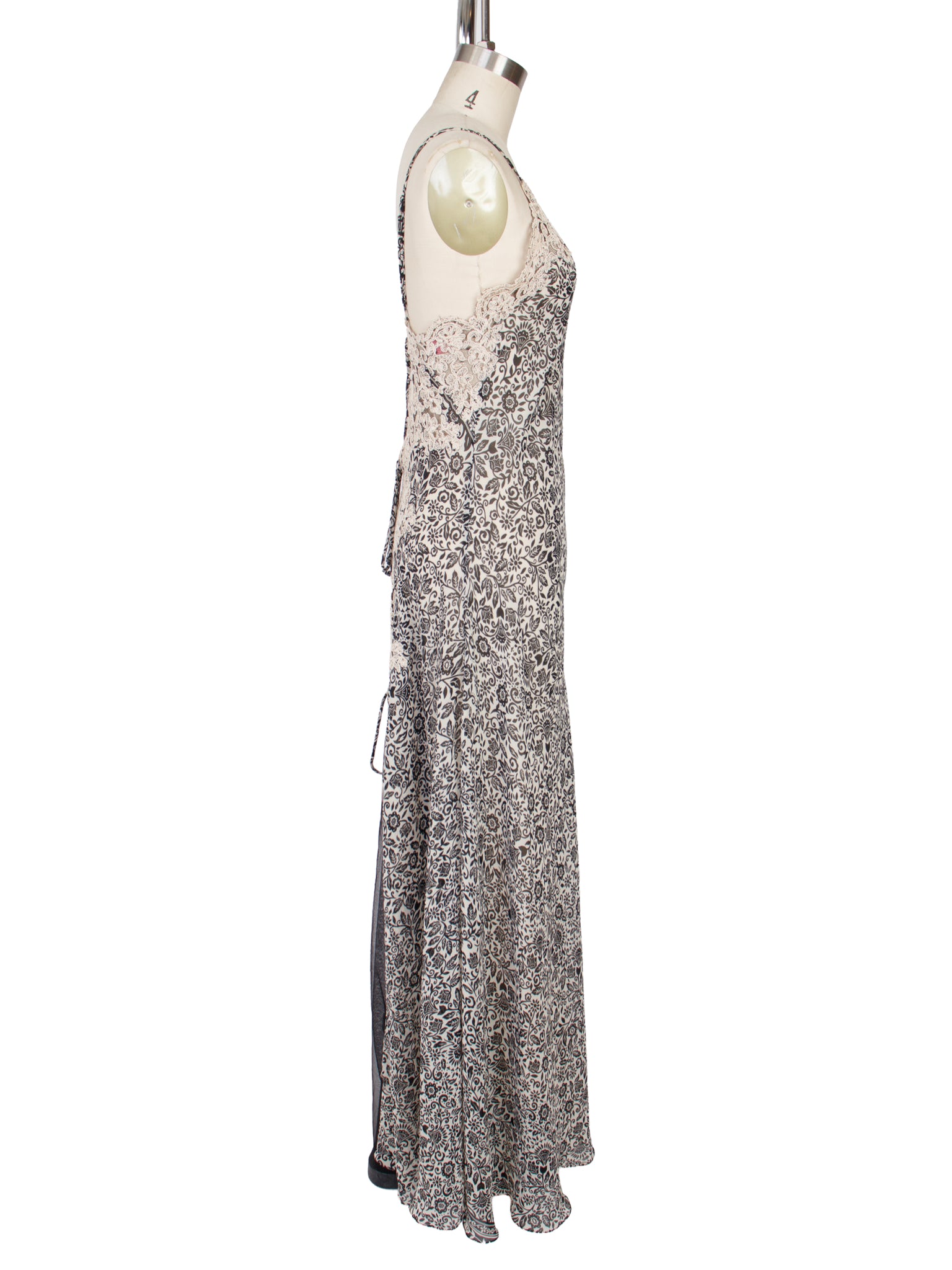 La Sposa Printed Chiffon & Lace Dress
