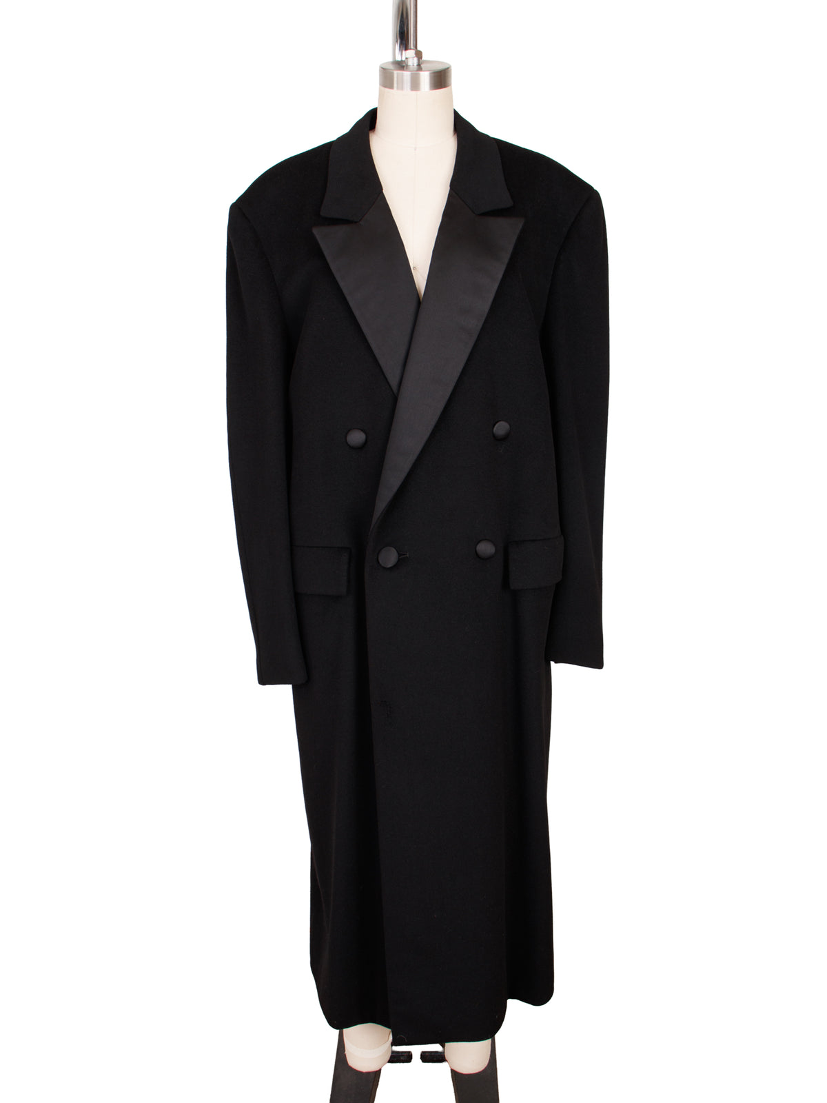1980s Gianni Versace Wool Cashmere Double Breasted Overcoat