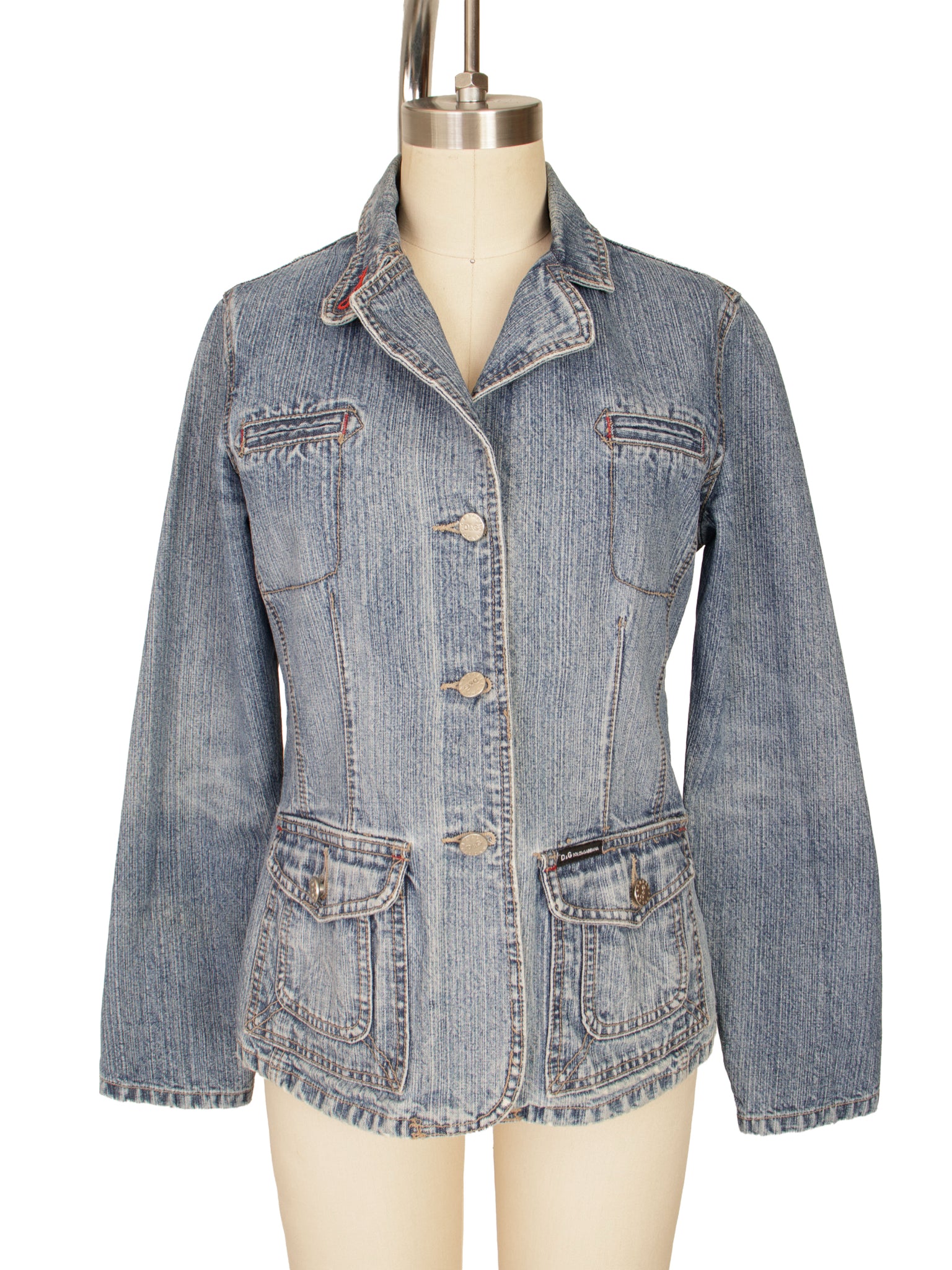 D&G Distressed Denim Utility Jacket