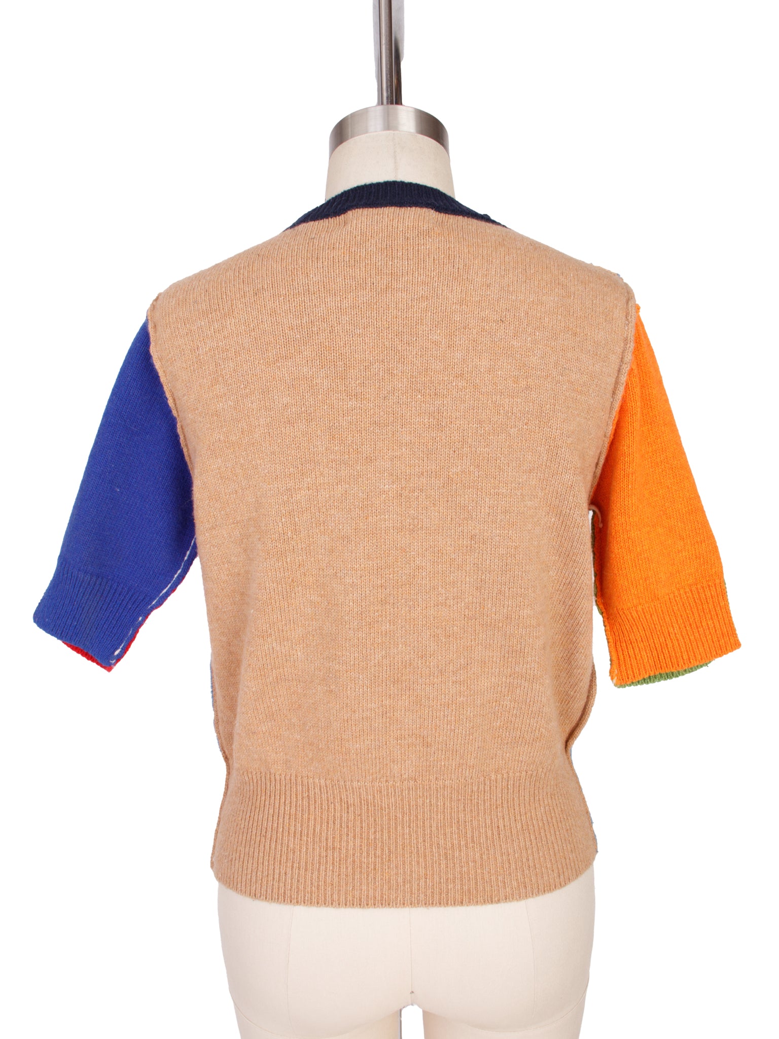 Marni Virgin Wool Colorblock Logo Knit Top
