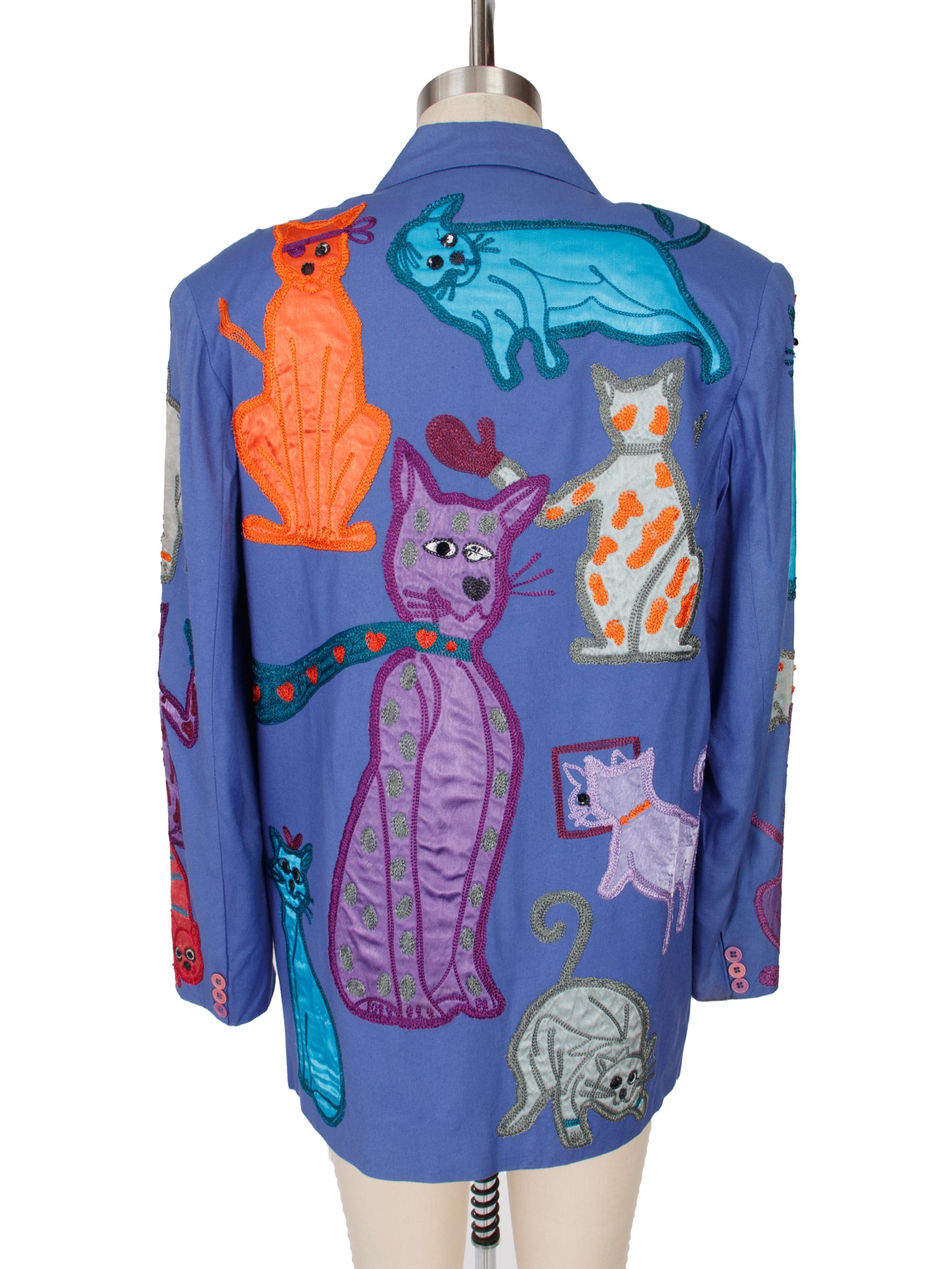 Sandy Starkman Cat Embroidered Blazer