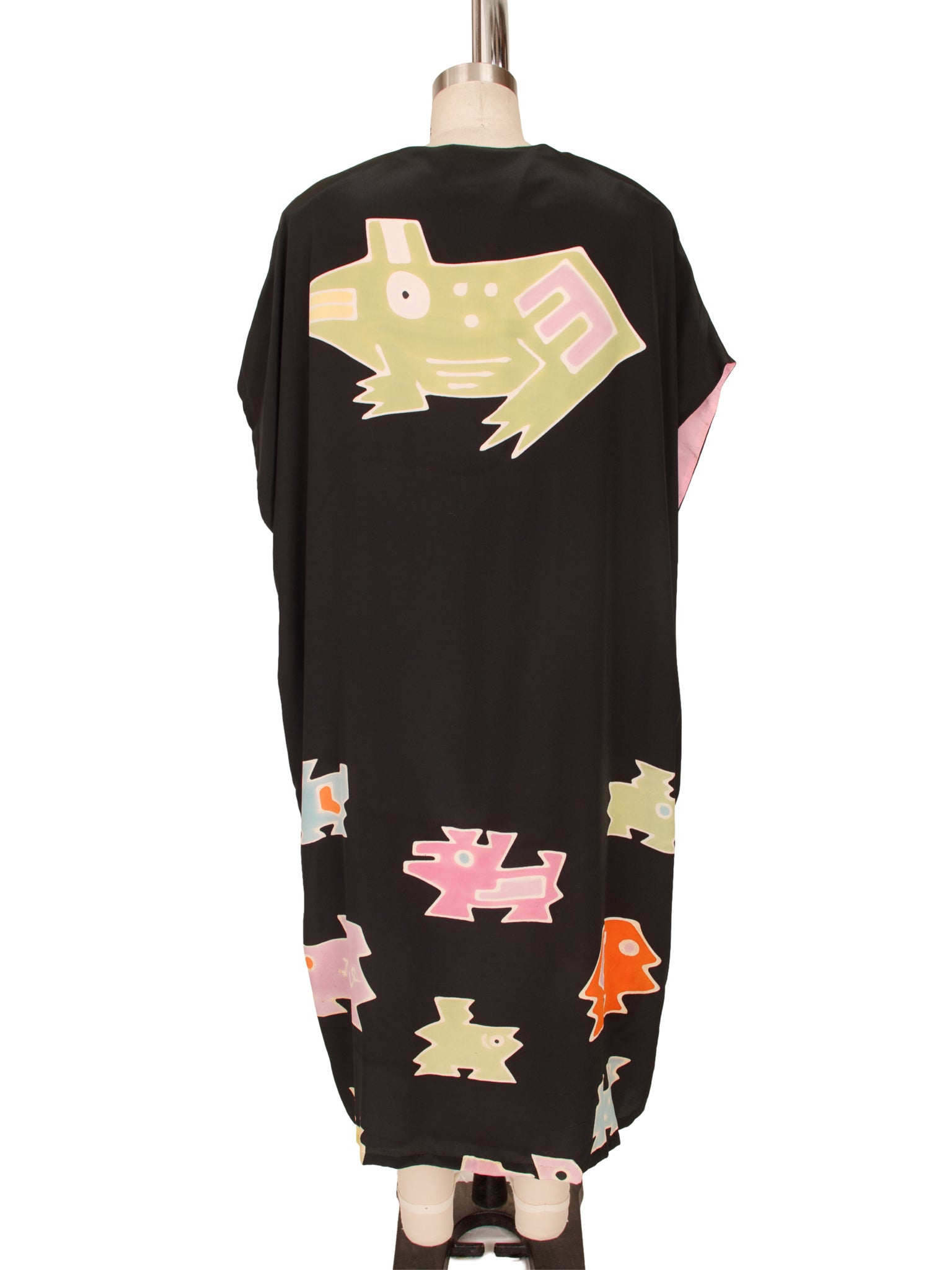 1980s Art-To-Wear Silk Printed Duster