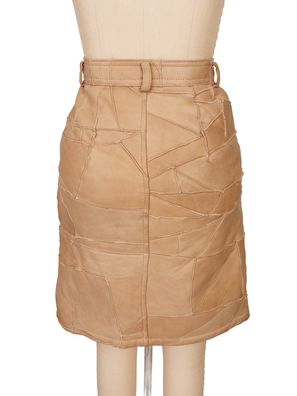 Issey Miyake Hai Sporting Gear Shearling Patchwork Skirt As-Is