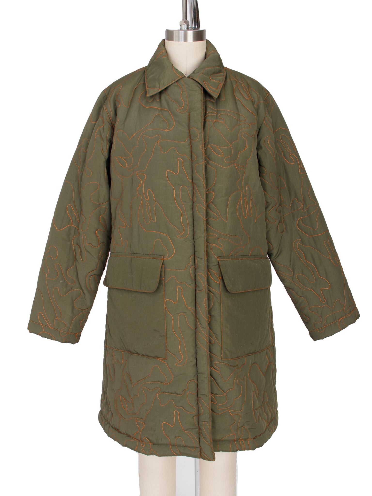 Castelbajac Pluie Abstract Embroidered Puffer Coat
