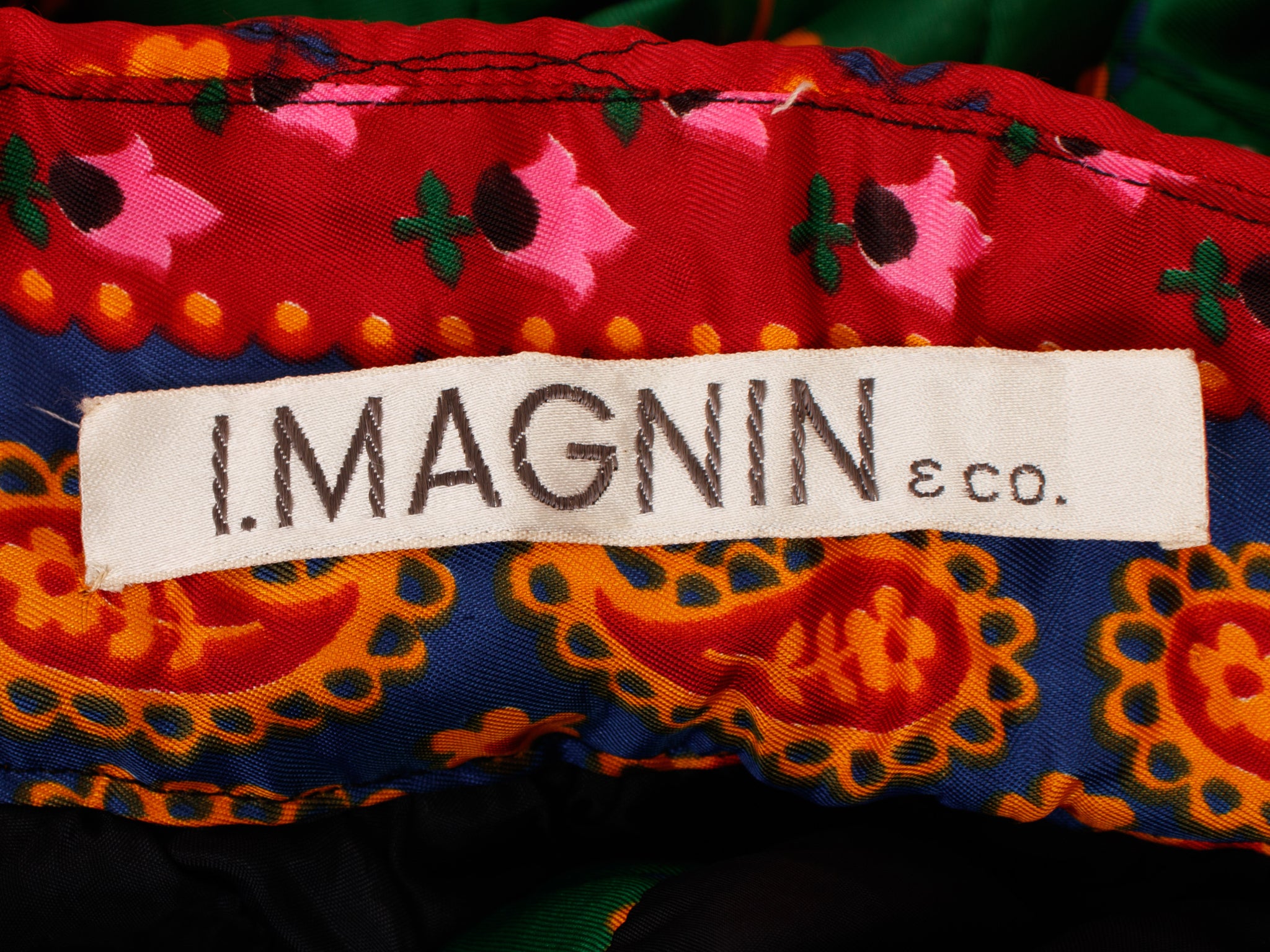 1970's I. Magnin Quilted Floral Maxi Skirt