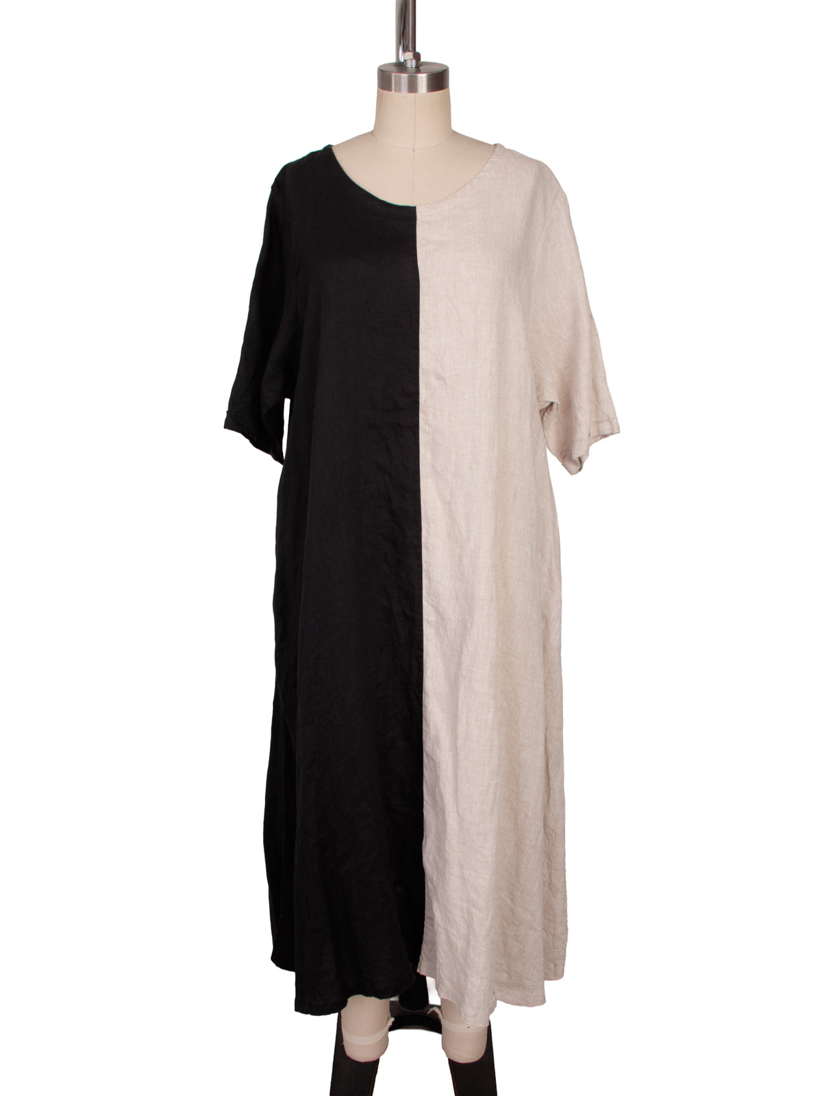 Glasnost Solstice Linen Color Block Tent Dress