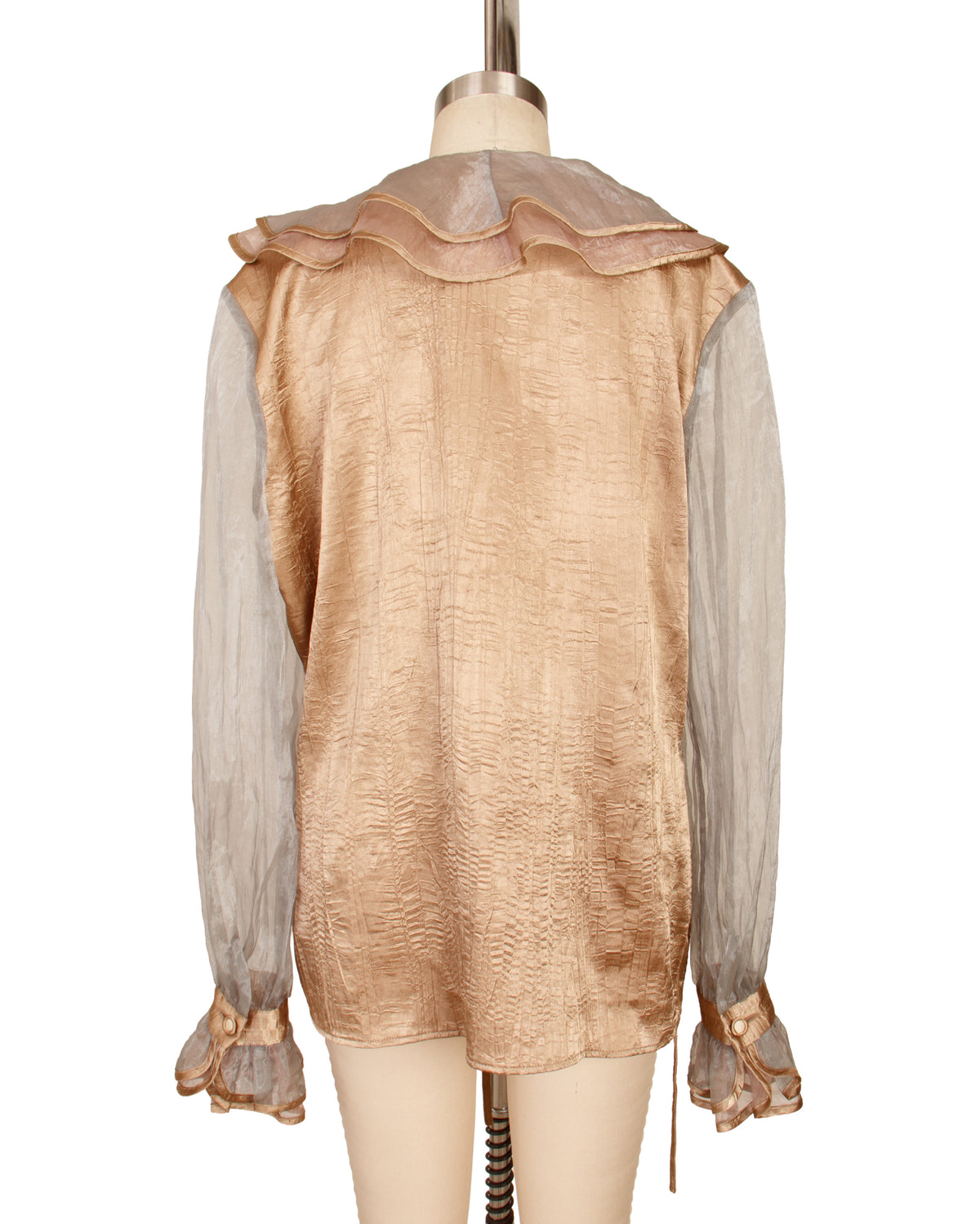 Jeanne Marc Satin & Organza Plisse Jacket