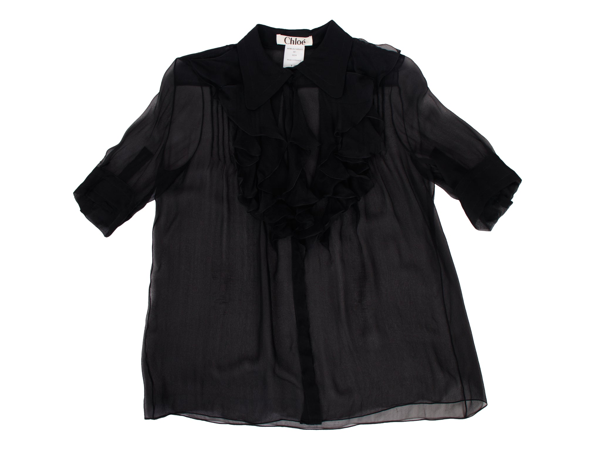 Chloe Silk Chiffon Ruffle Blouse