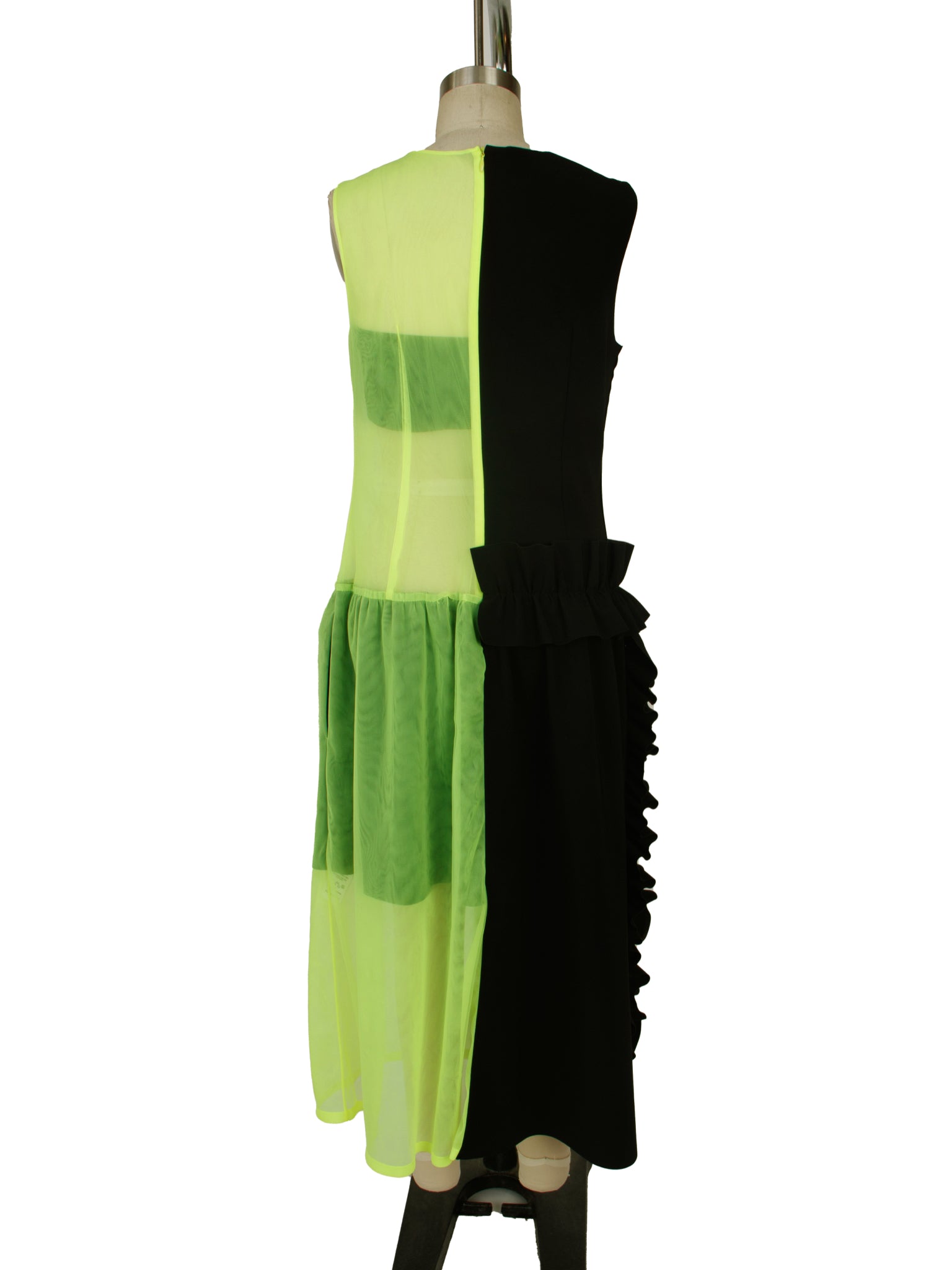 Paskal Neon Tulle & Neoprene Color Block Dress