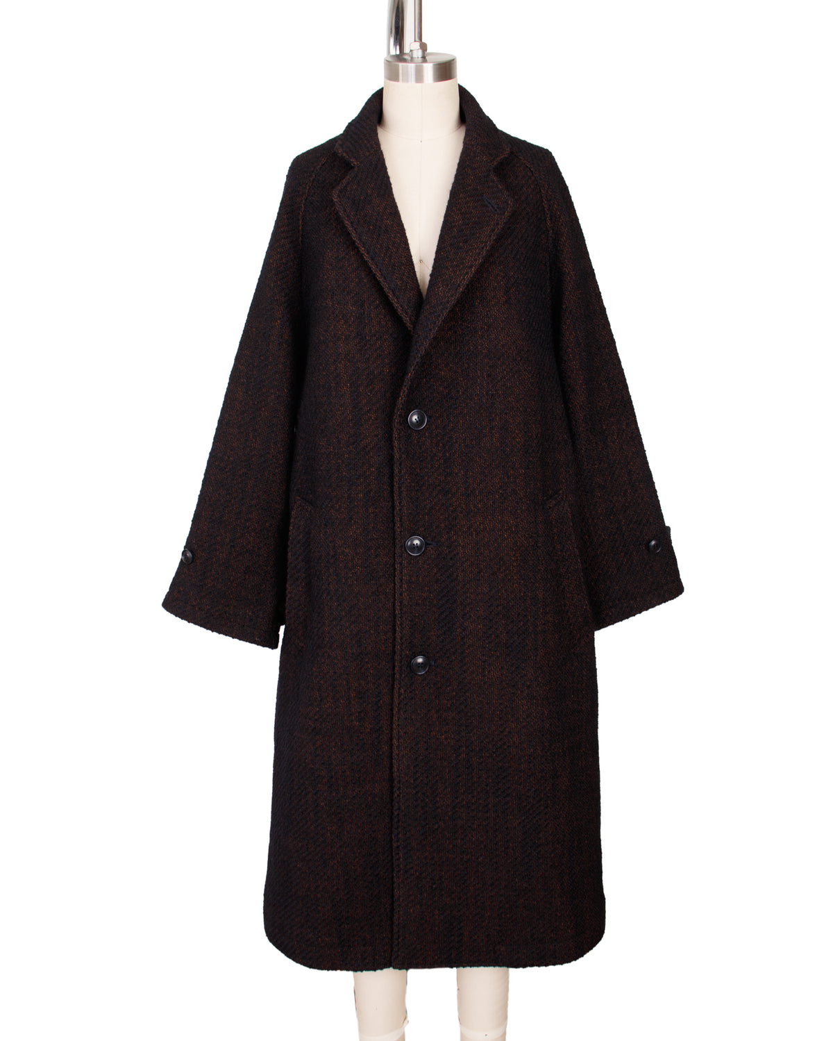 Blue Blue Wool Boucle Coat