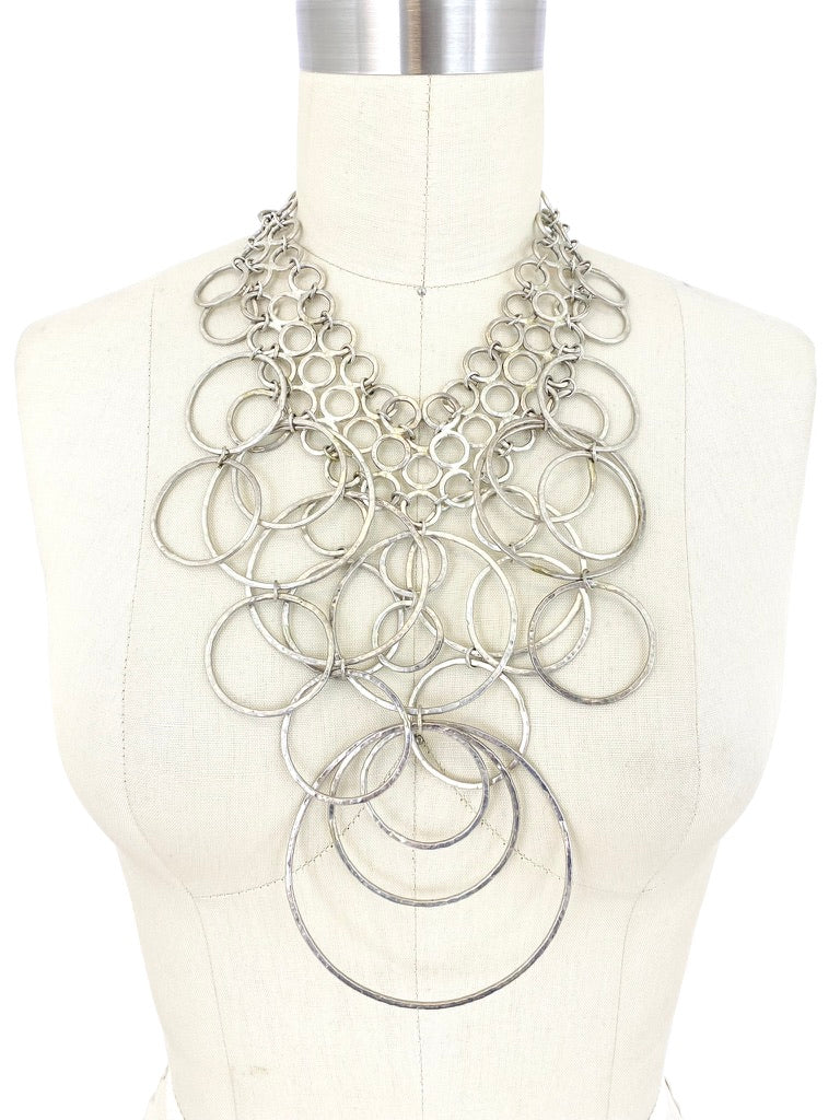 Dona De Mexico Wrought Brass O-Ring Earrings & Necklace Set