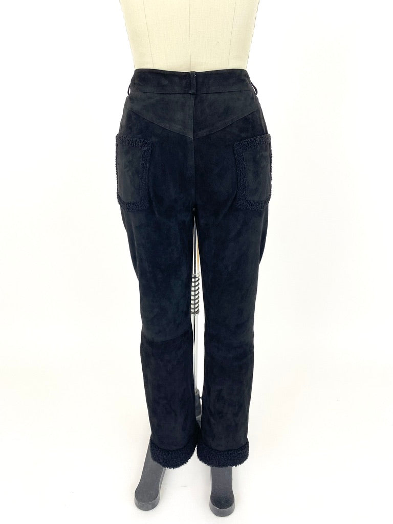 F/W 2000 Christian Dior Boutique Suede Shearling Pants