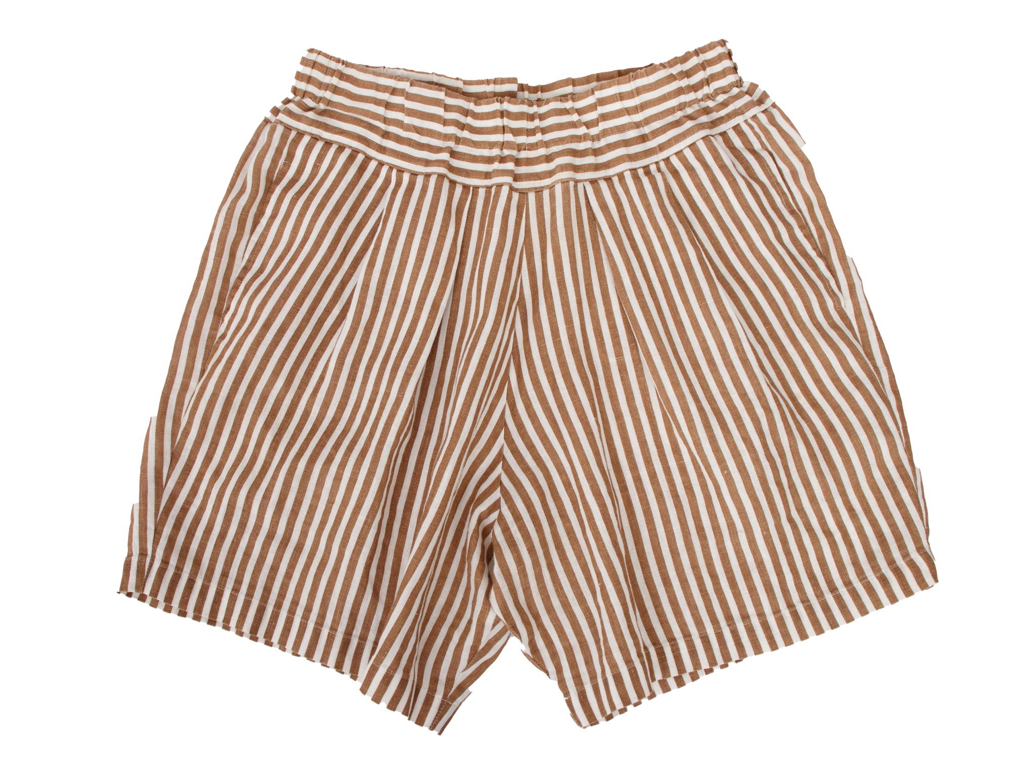 Black Crane Linen Stripe Shorts Set