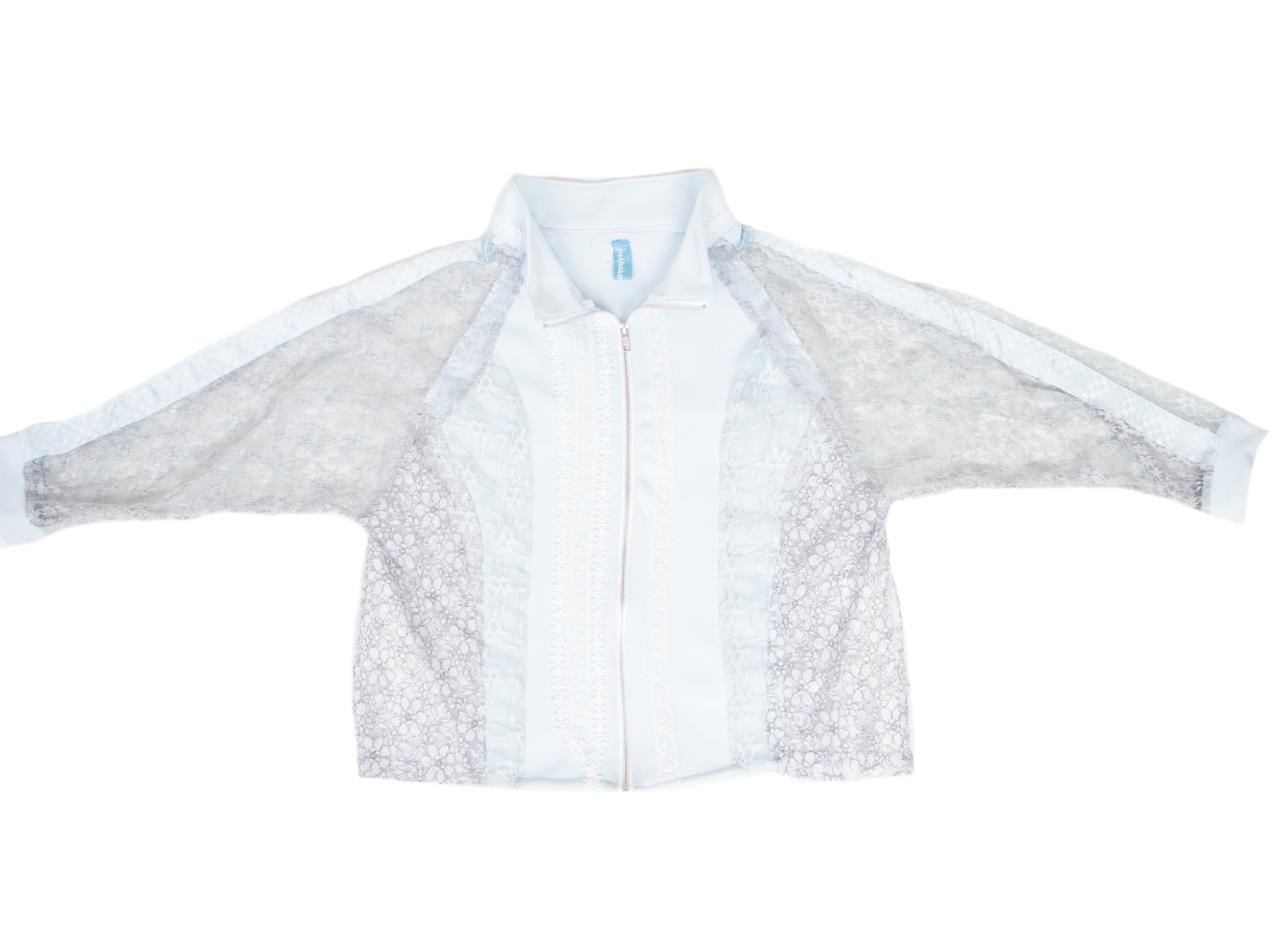 Yusho Kobayashi Lace & Neoprene Patchwork Windbreaker