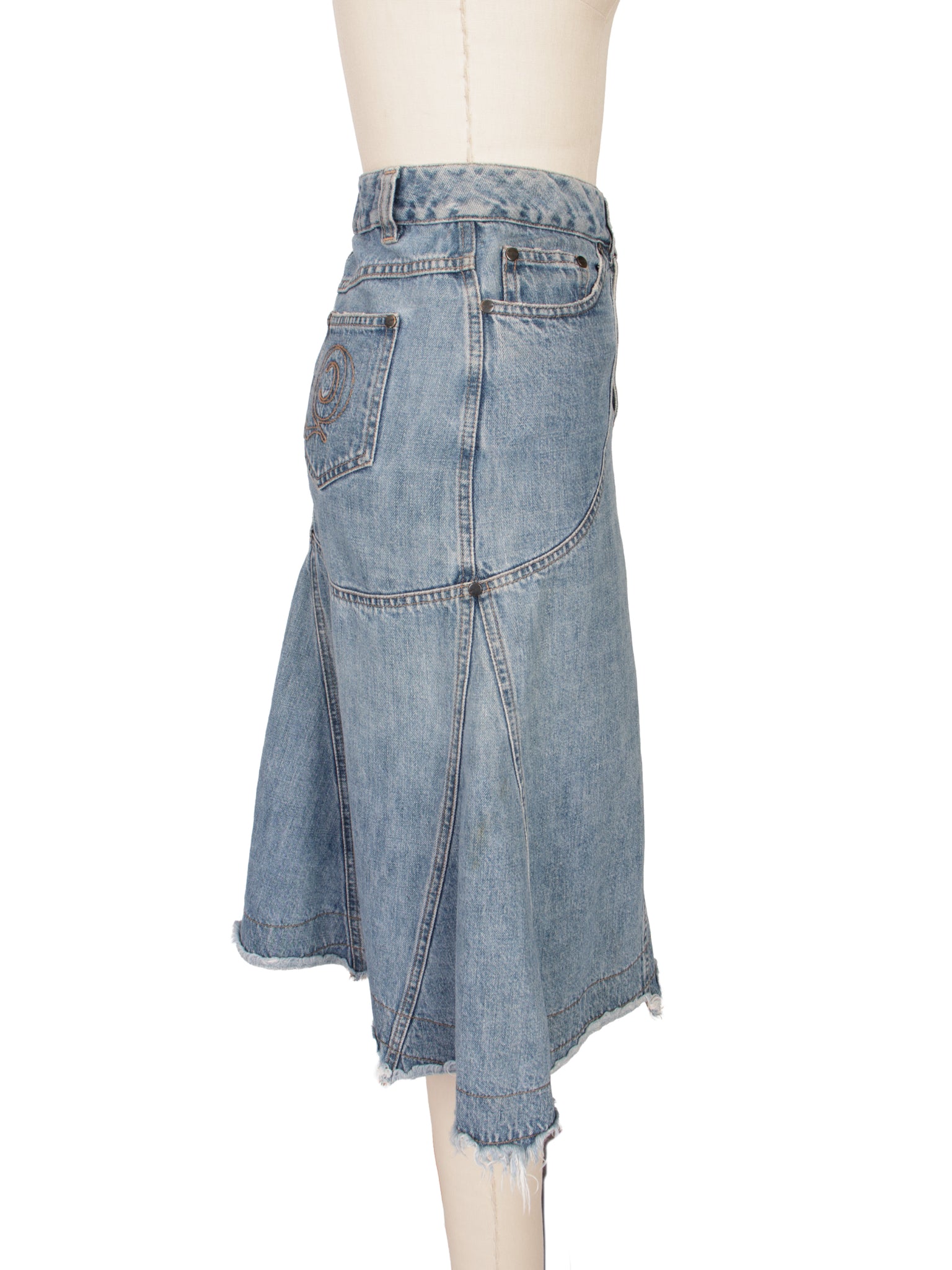 Alexander McQueen Denim Panelled Skirt
