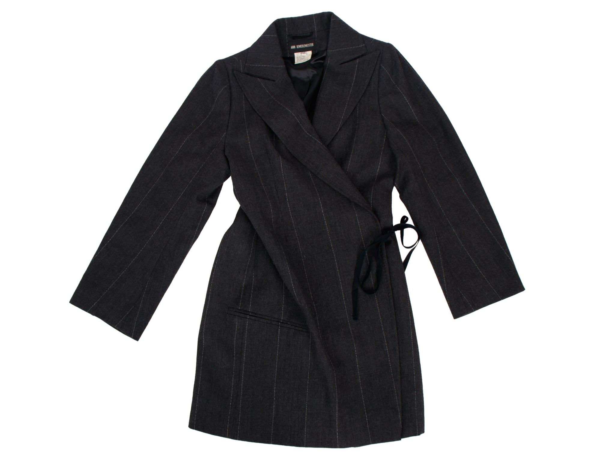 Ann Demeulemeester Wool Pinstripe Tie Jacket