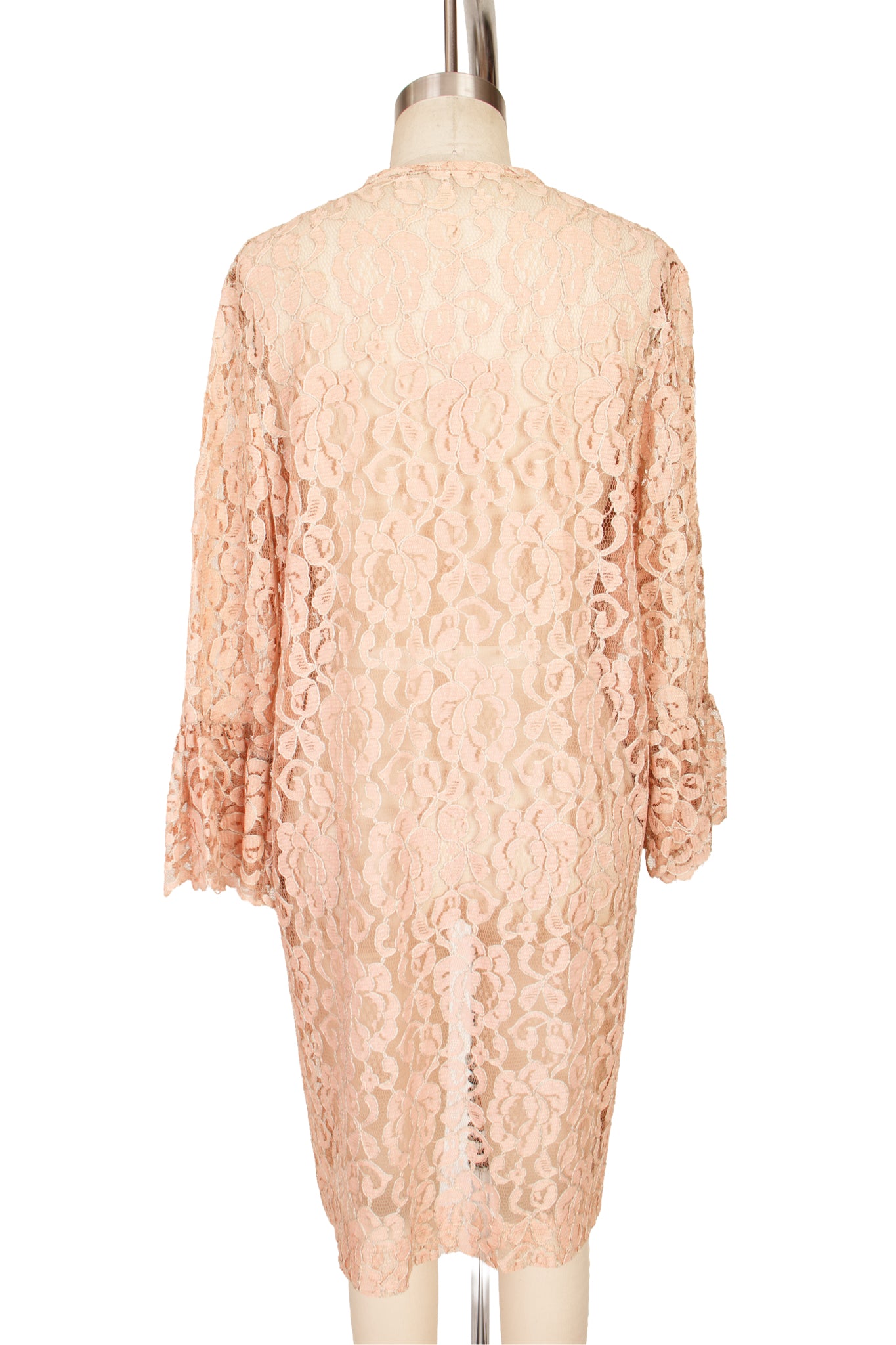 Dusty Pink Lace & Crepe Bow Jacket