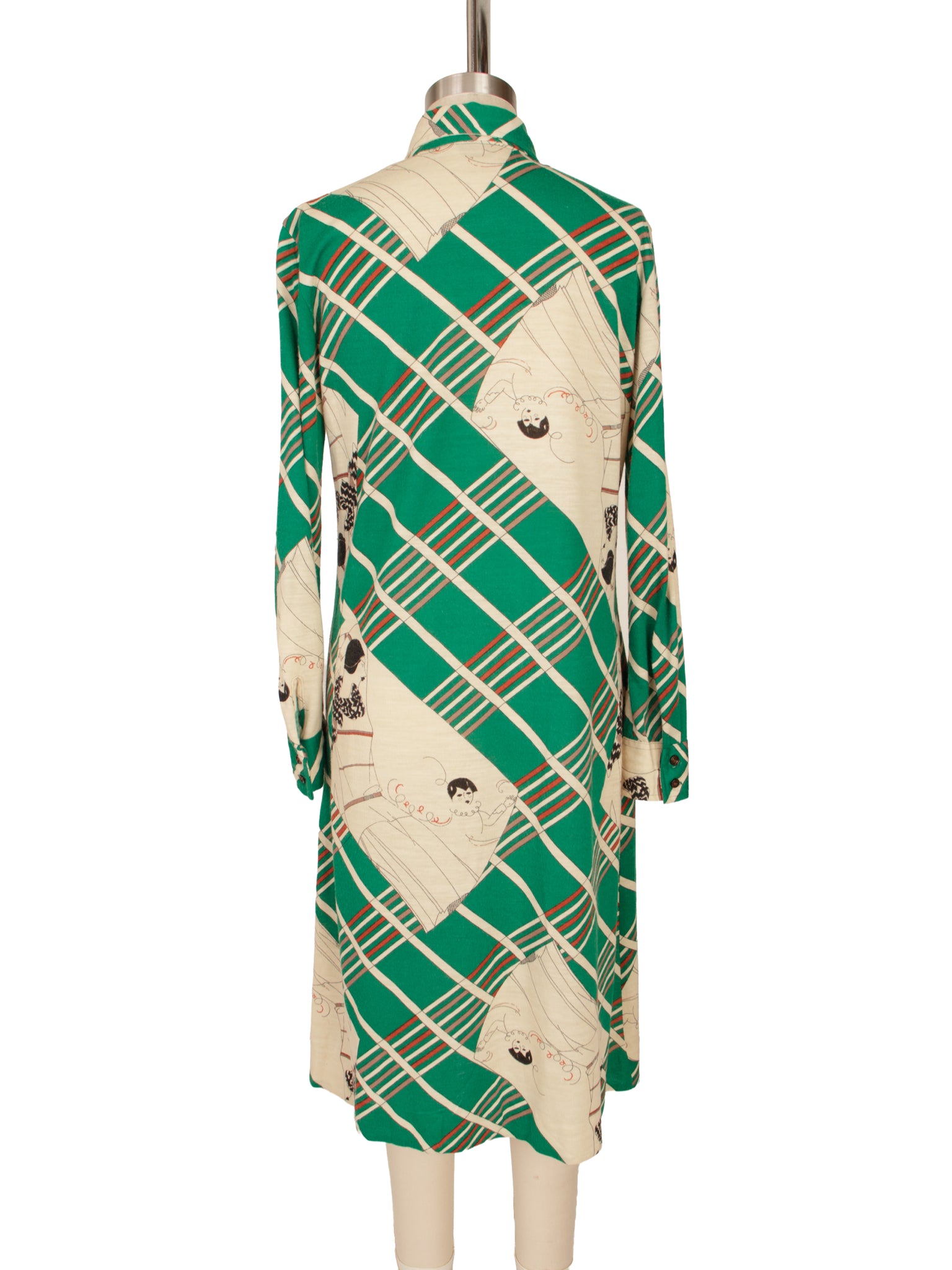 1970s Lanvin Art Deco Print Dress