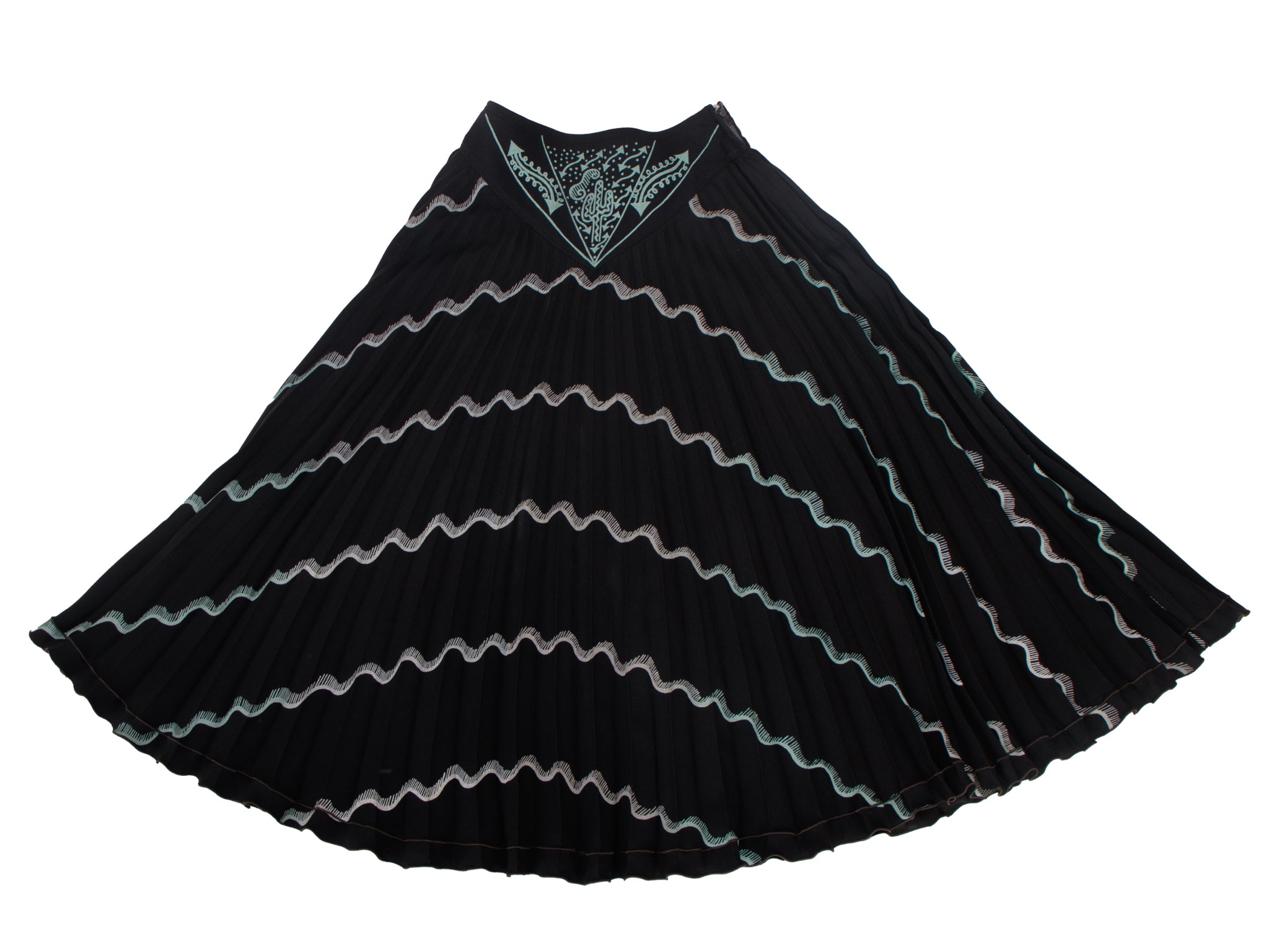 Zandra Rhodes Hand Painted Pleated Skirt