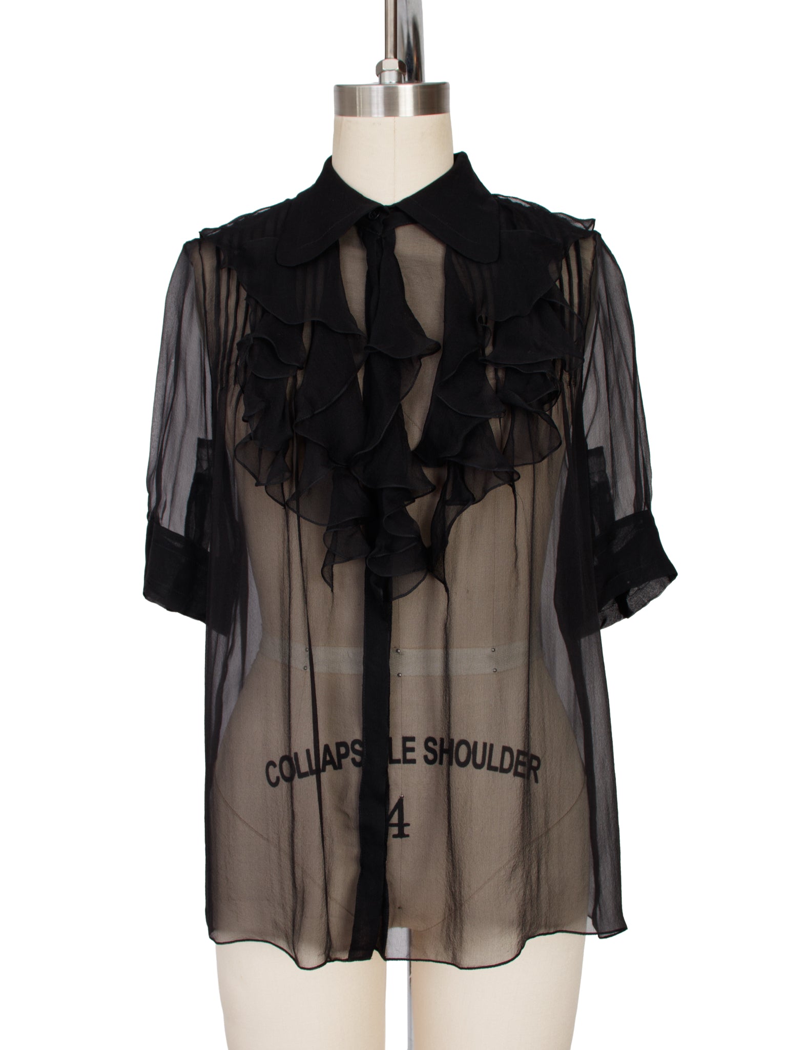 Chloe Silk Chiffon Ruffle Blouse