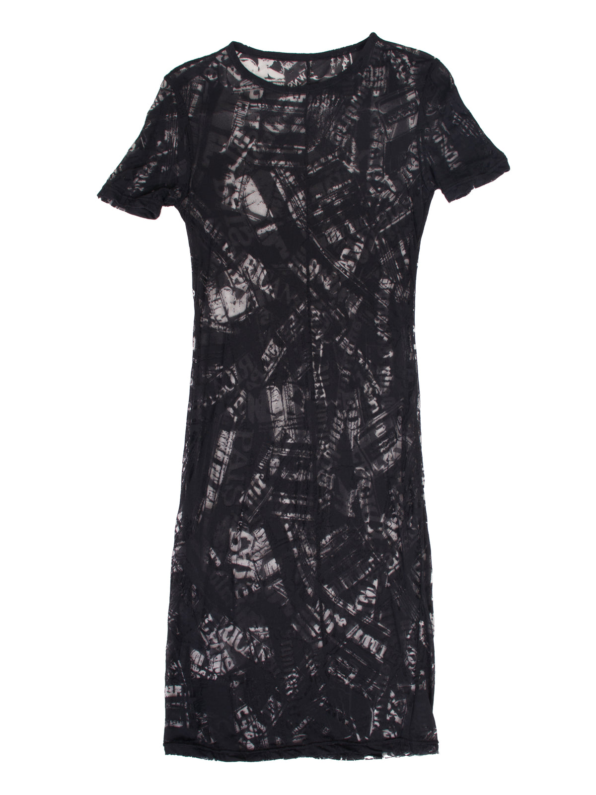 1990s Novelty Burnout Mesh Dress