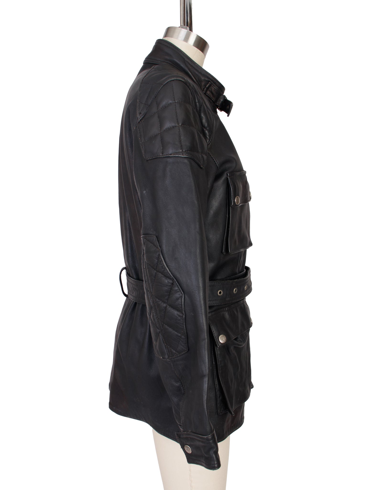1990s Harro Leather Moto Belted Jacket