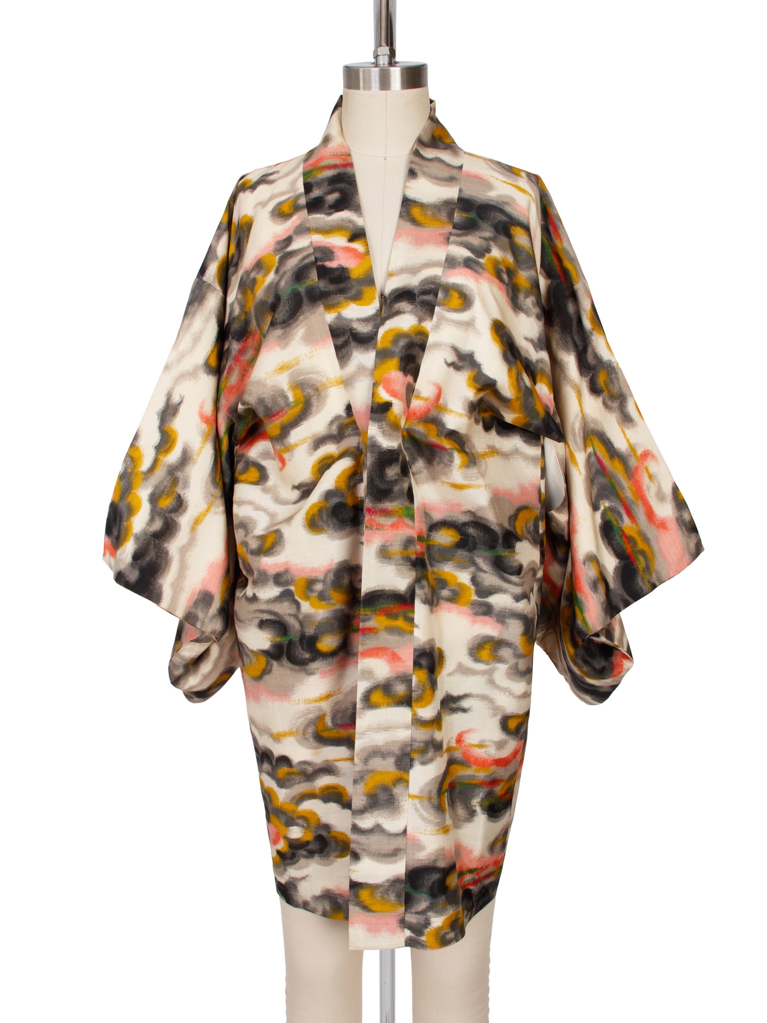 Japanese Silk Cloud Pattern Haori yellowing