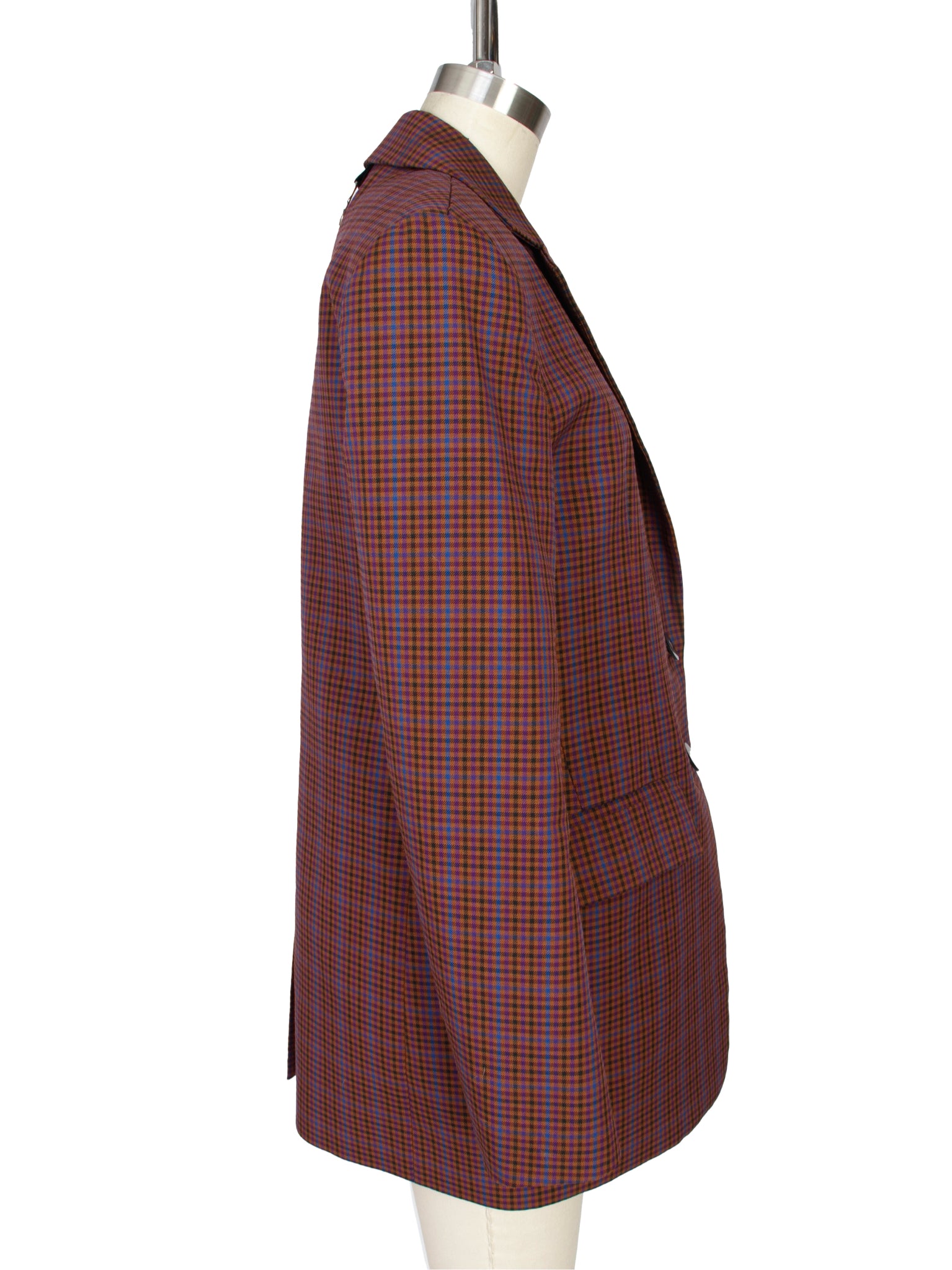 Tibi Gingham Pierced Blazer