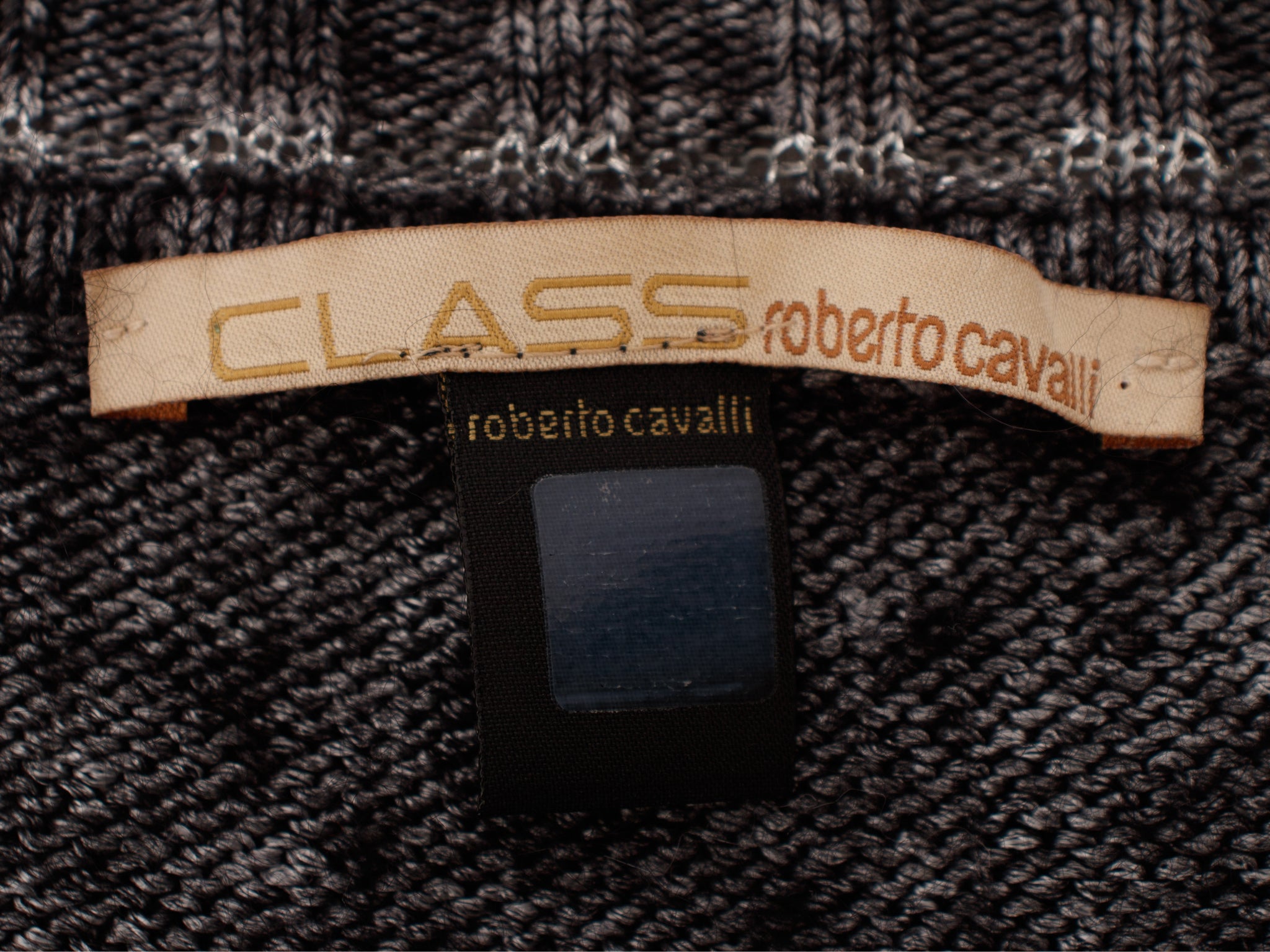 CLASS Roberto Cavalli Mohair-Blend Knit Chain Belt Cardigan