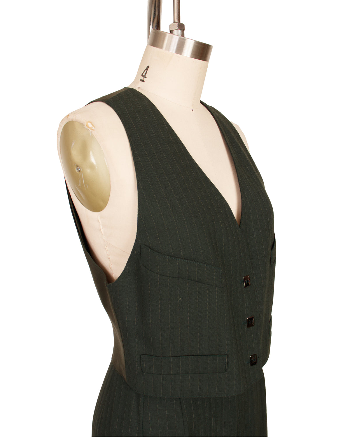 Karl Lagerfeld Wool Pinstripe Three-Piece Pantsuit