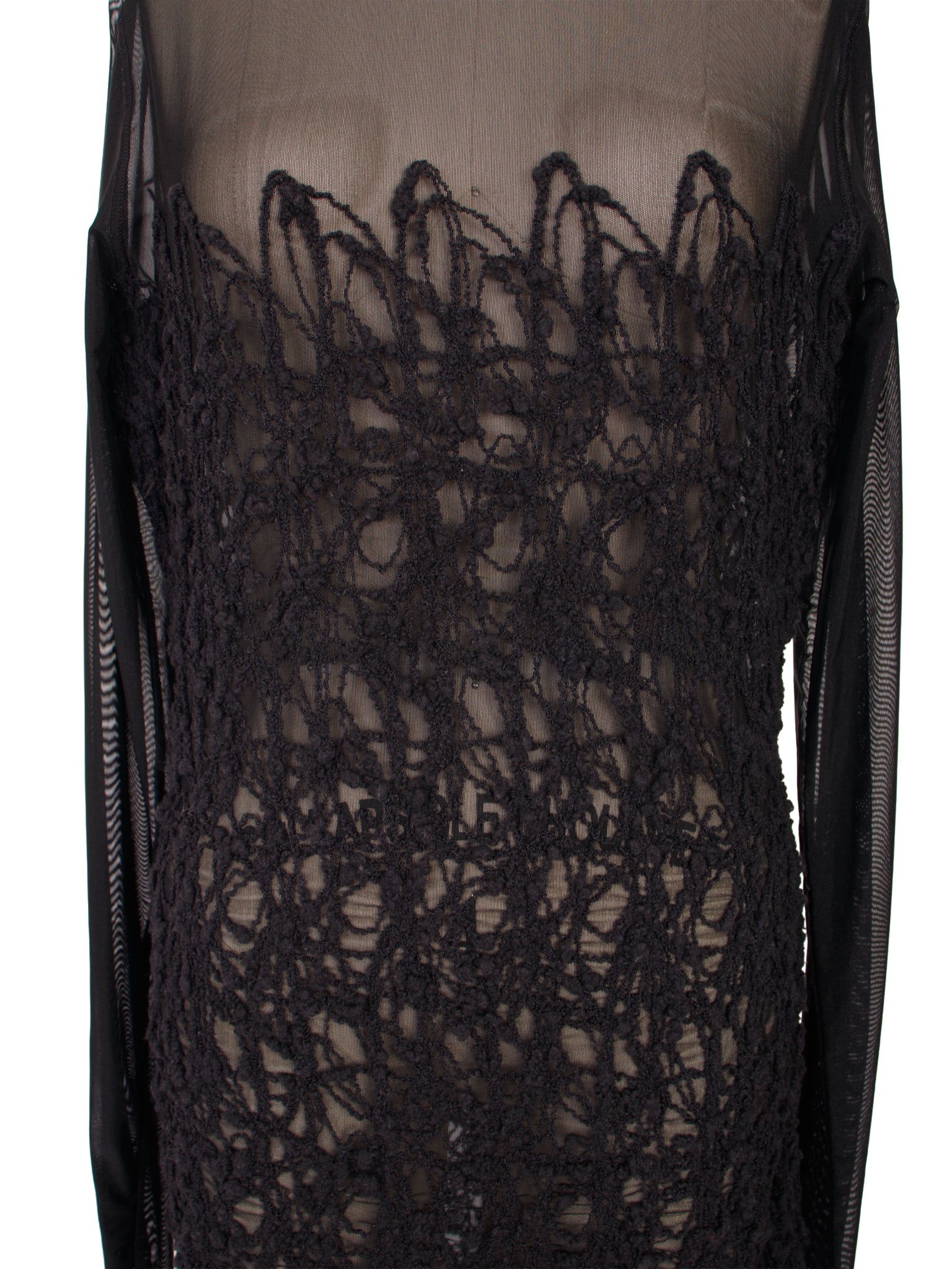 Jean Paul Gaultier Mesh & Wool Embroidered Dress
